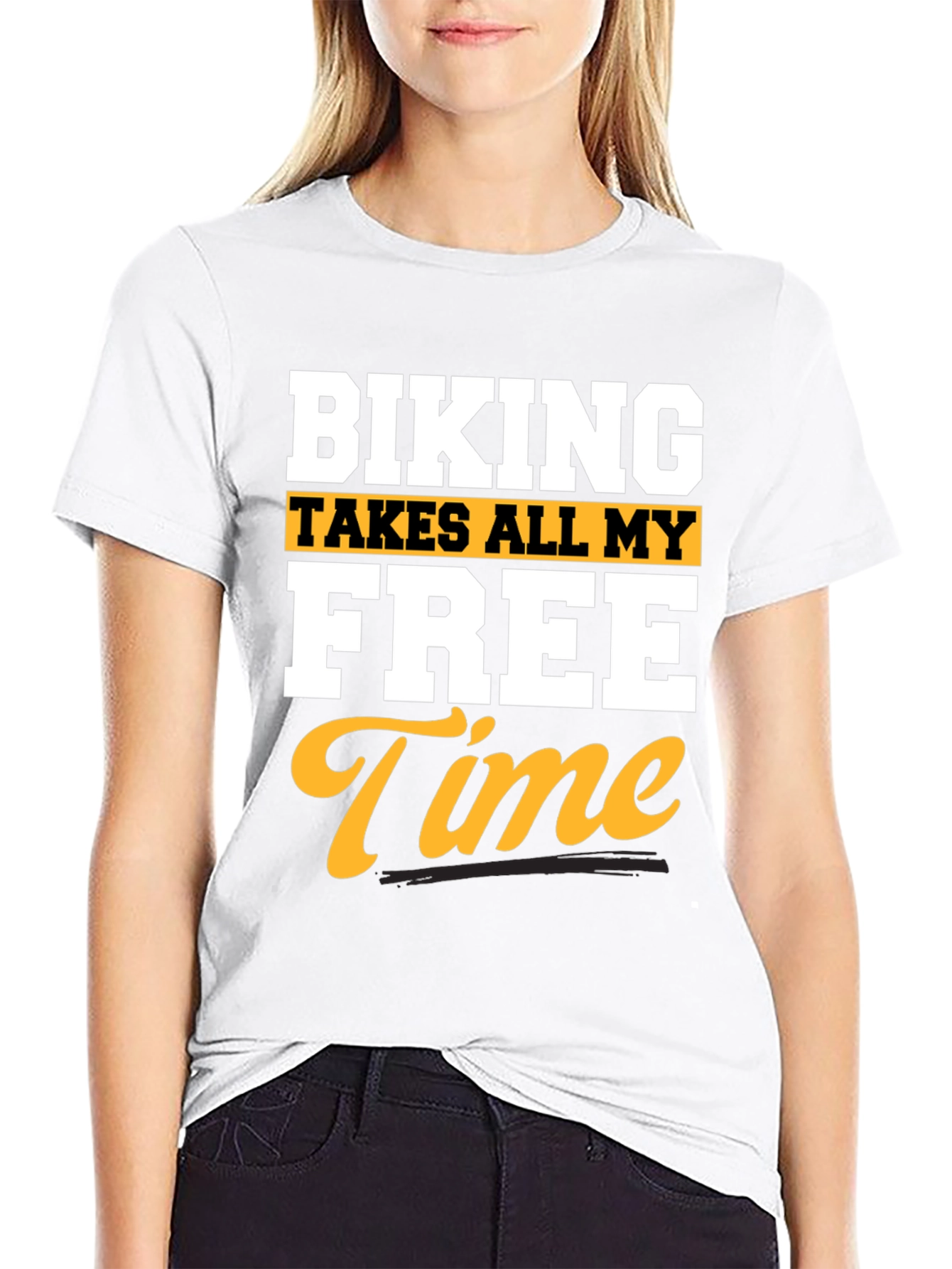 Black Biking Takes All My Free Time Black T-Shirt view 9