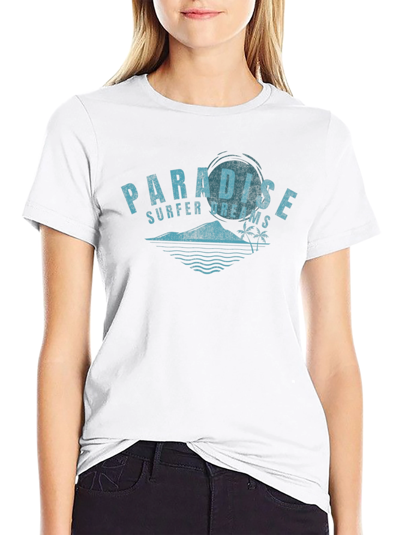 Black Paradise Surfer Dreams Graphic Tee - Black view 9