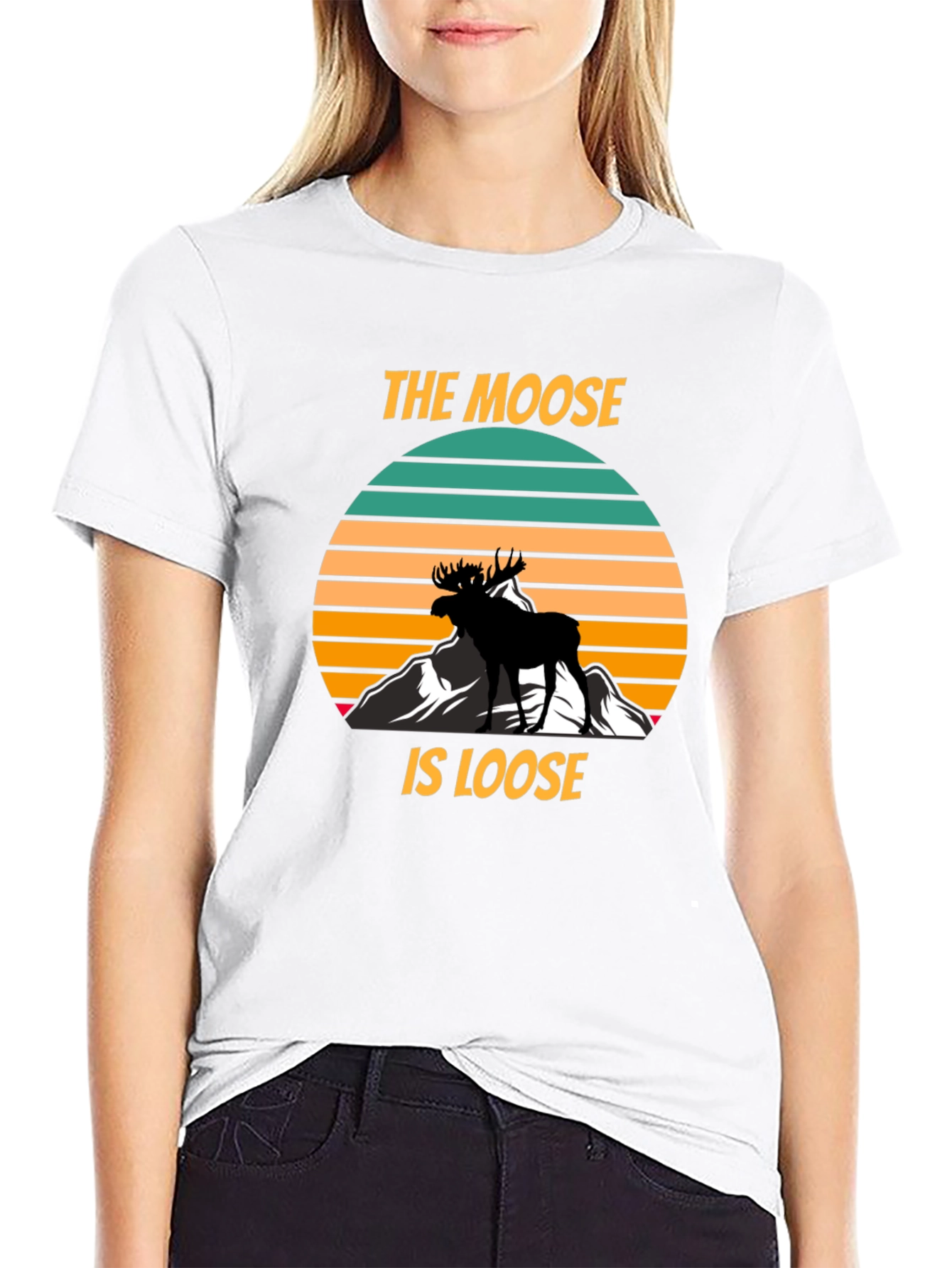Black The Moose Is Loose Black Graphic T-Shirt view 9