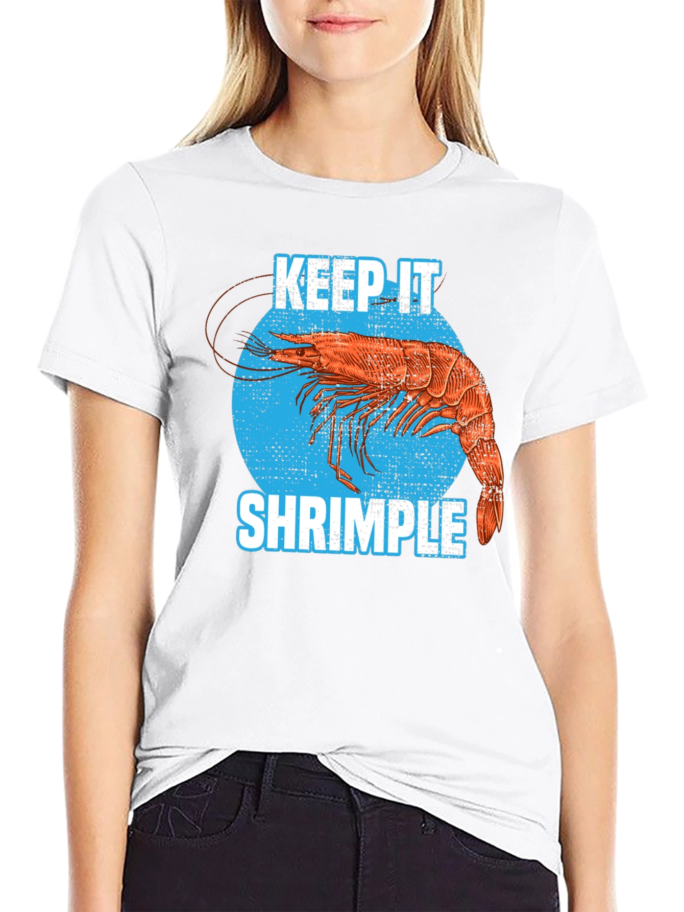 Black Keep it Shrimple T-Shirt Funny Shrimp Lover Tee view 9