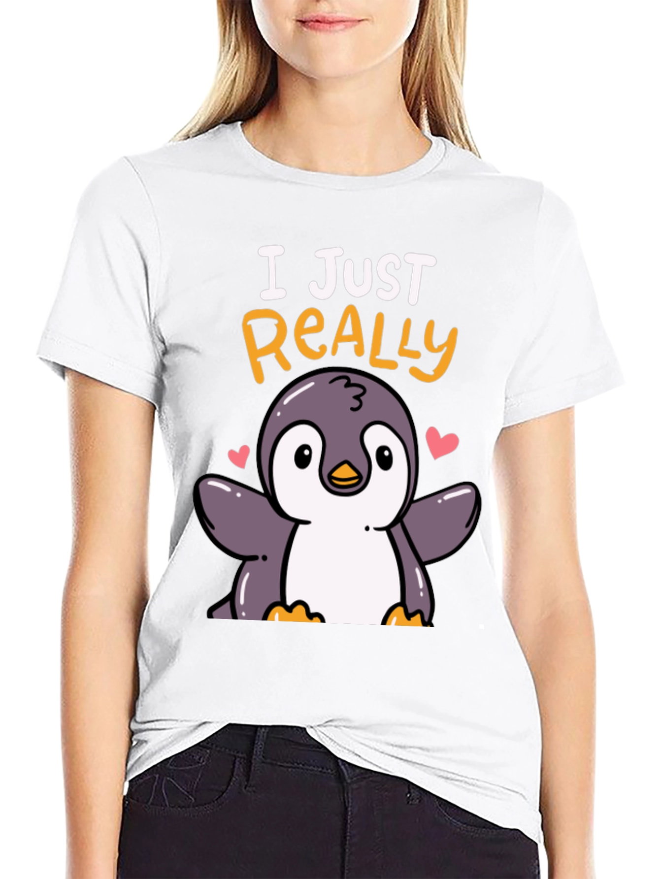 Black Cute Penguin T-Shirt - I Just Really Love Penguins view 9
