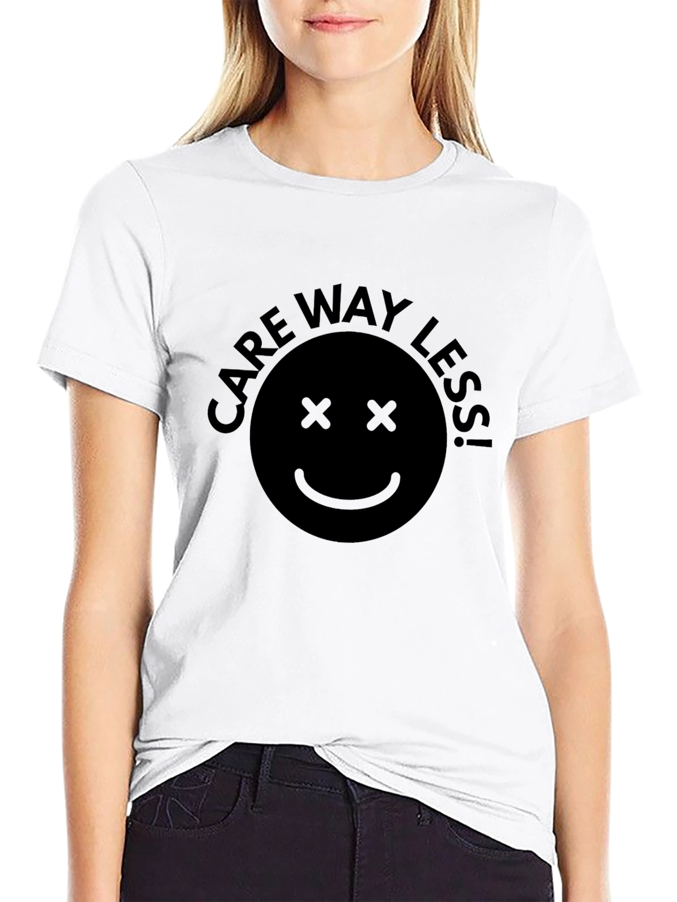 Black Care Way Less Graphic Tee - Black Unisex view 9
