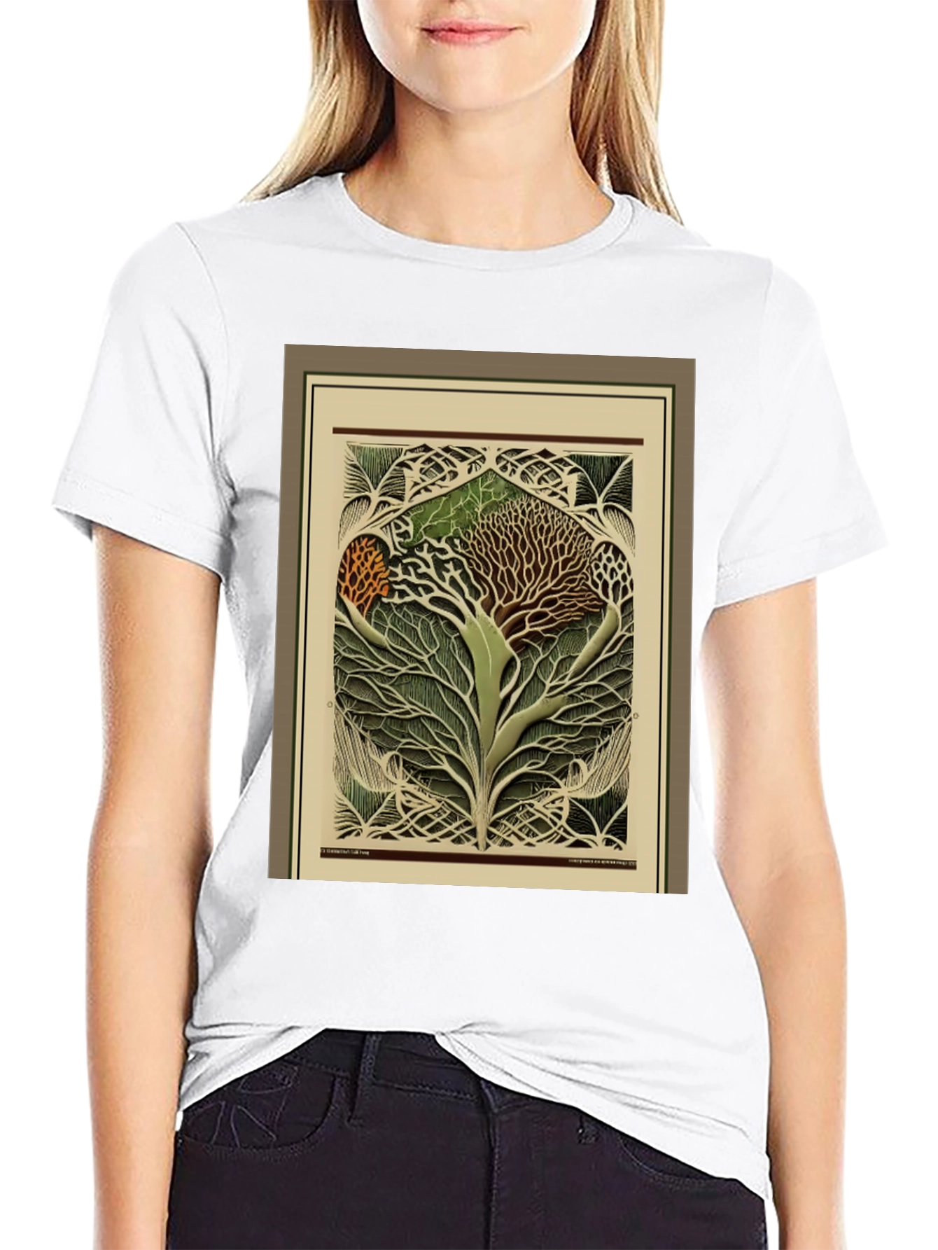Black Arboreal Art Tee - Unique Tree of Life Design view 9
