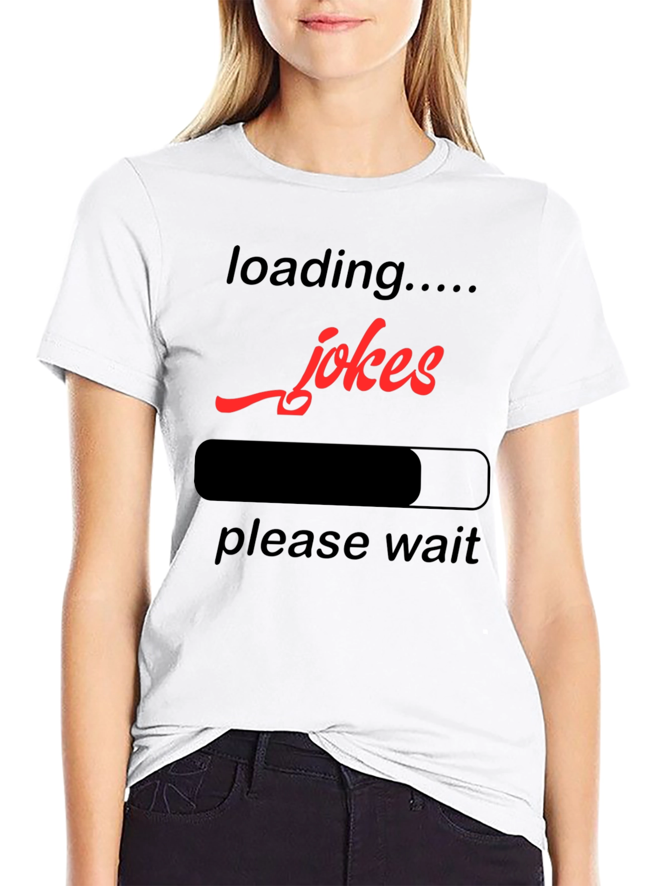 Black Loading Jokes Graphic T-Shirt - Funny Humor Tee view 9