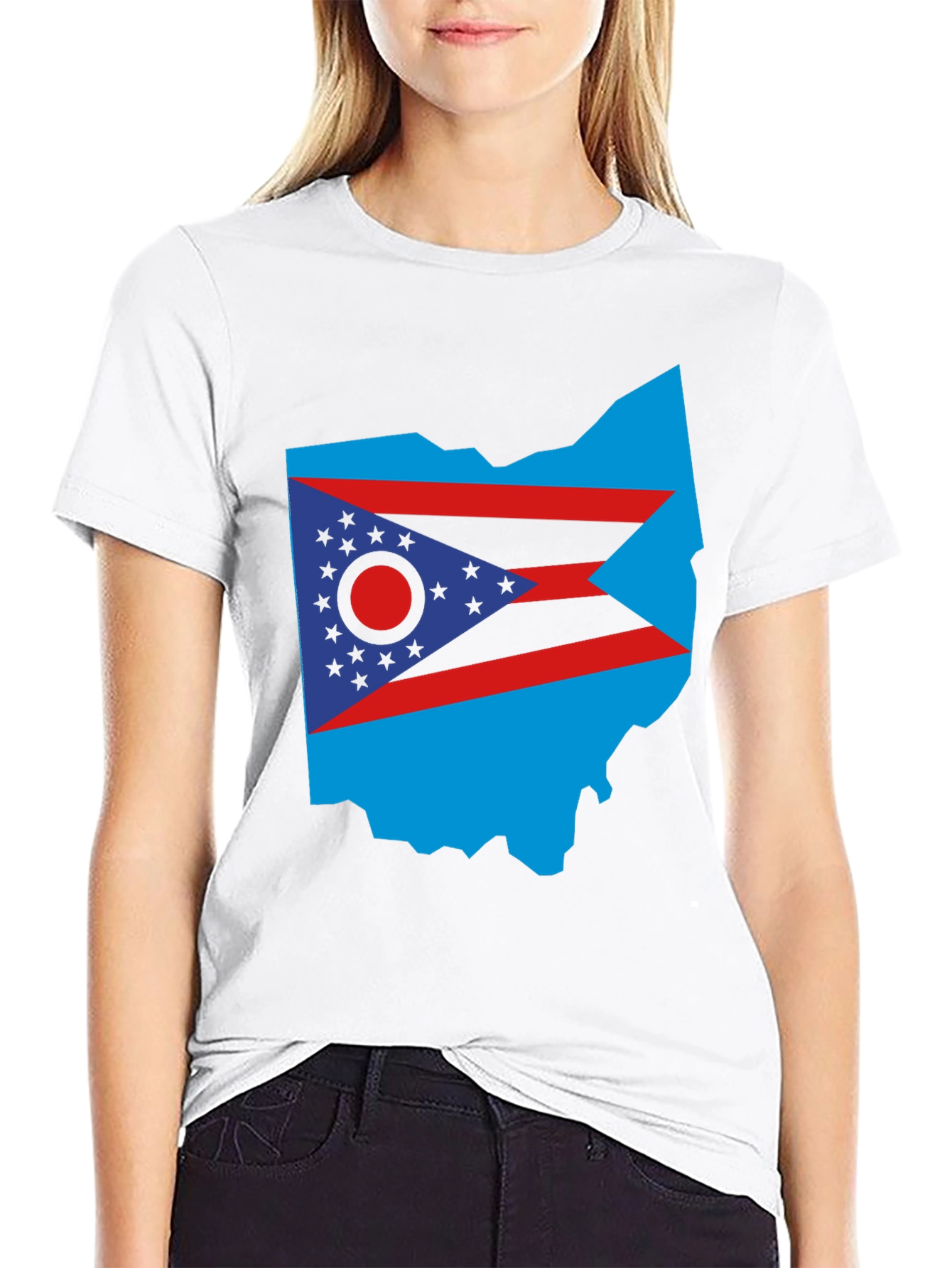 Black Ohio State Flag T-Shirt - Bold Patriotic Style view 9
