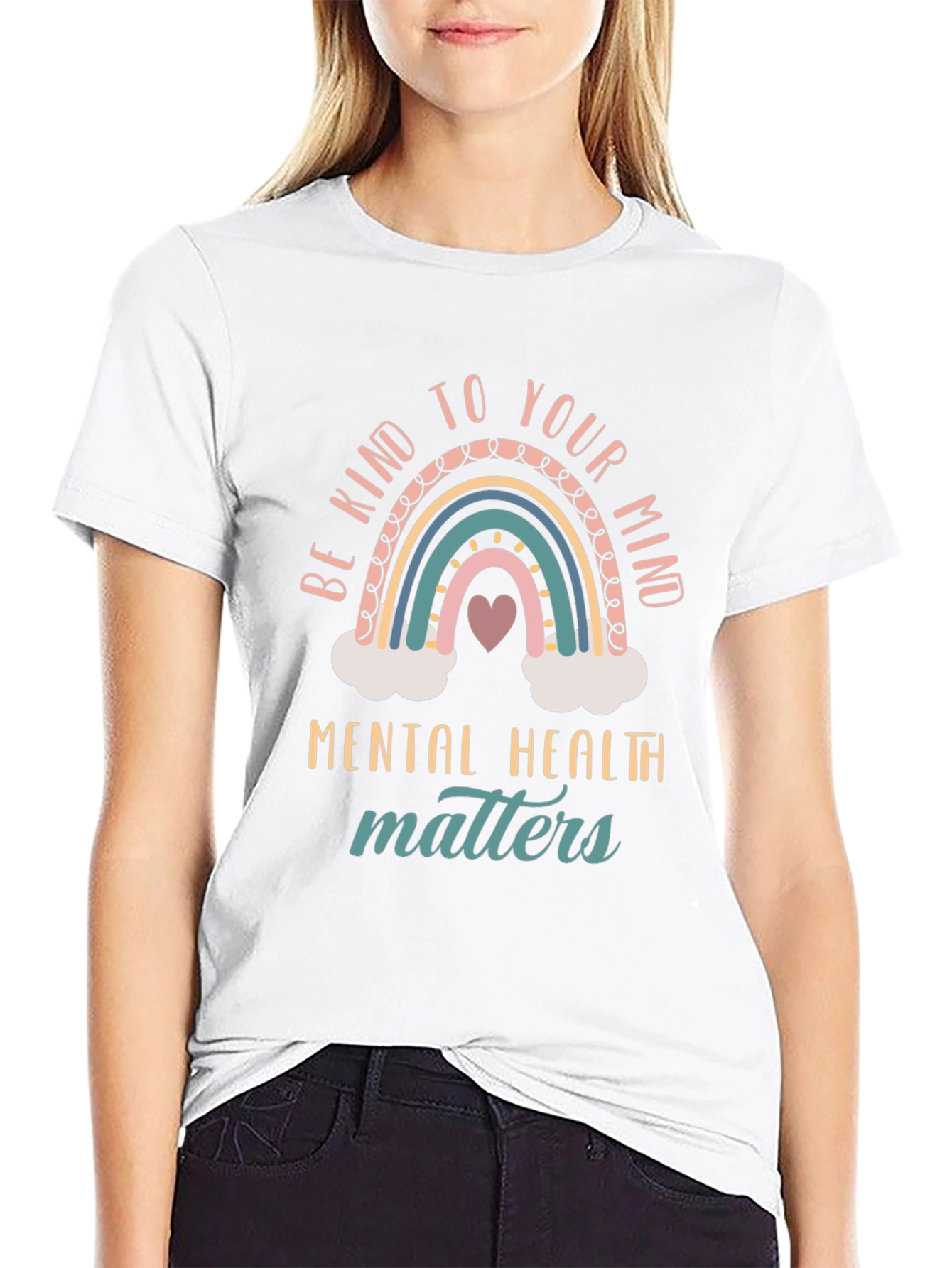 Black Be Kind To Your Mind Mental Health Matters T-Shirt view 9
