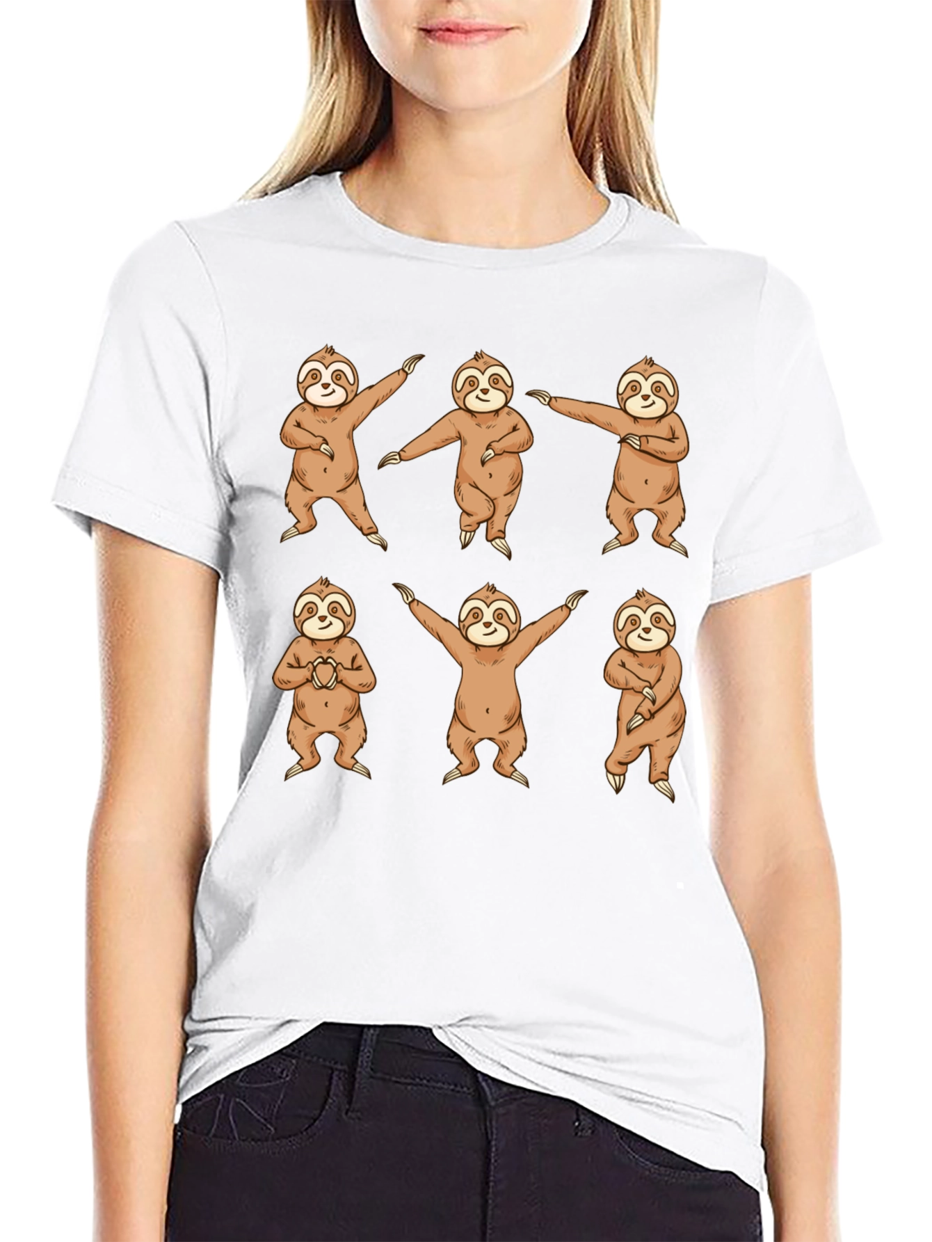 Black Dancing Sloth Graphic Tee - Fun & Comfy view 9
