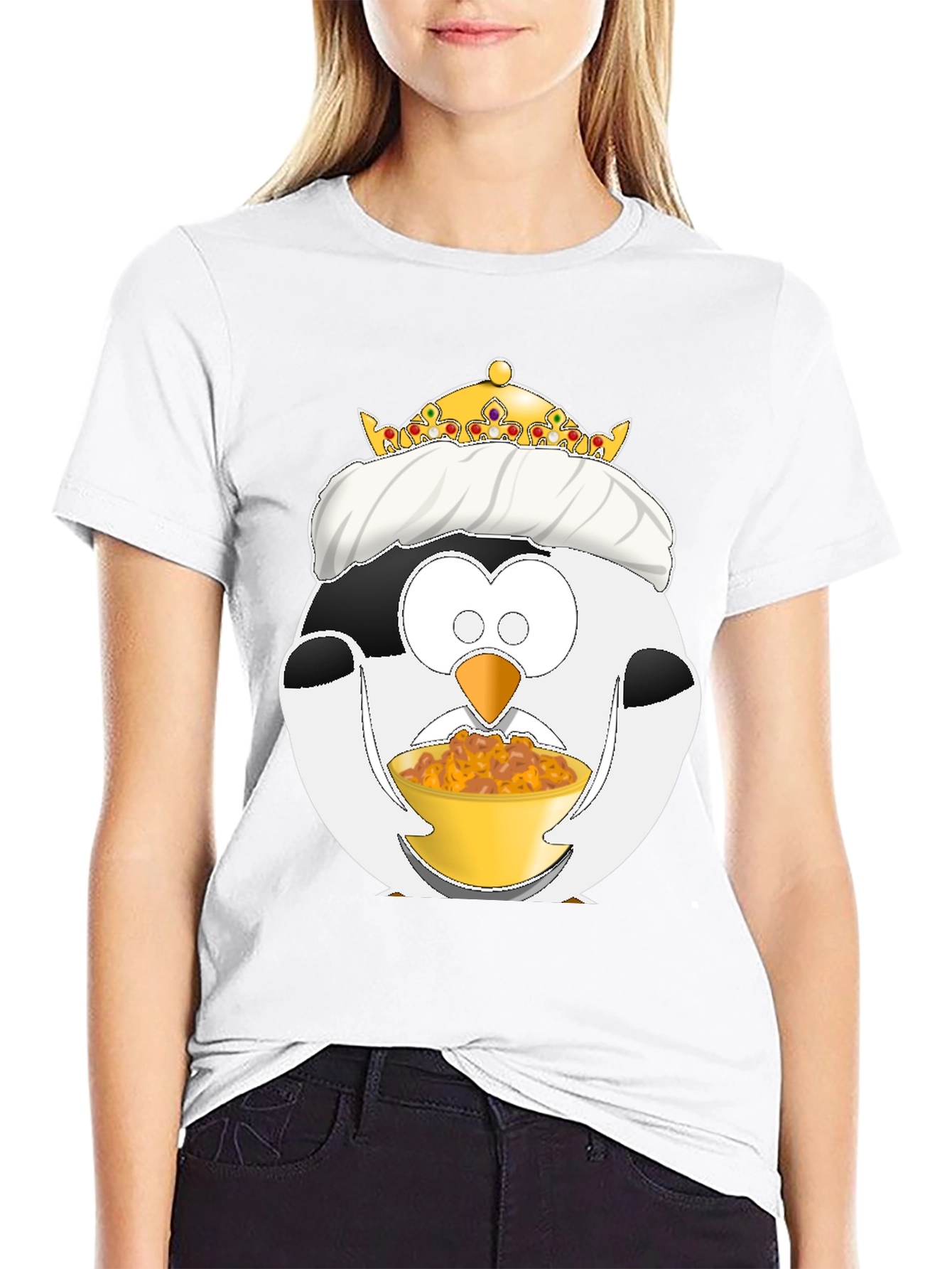 Funny Penguin King Graphic T-Shirt - 9