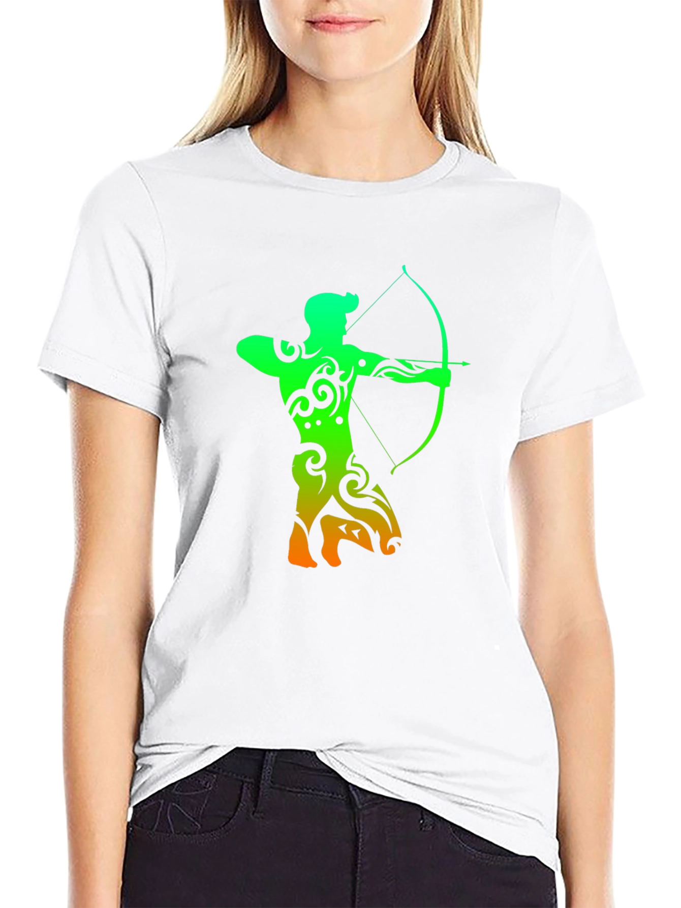 Black Archery Silhouette Graphic T-Shirt - Cool Archer Design view 9