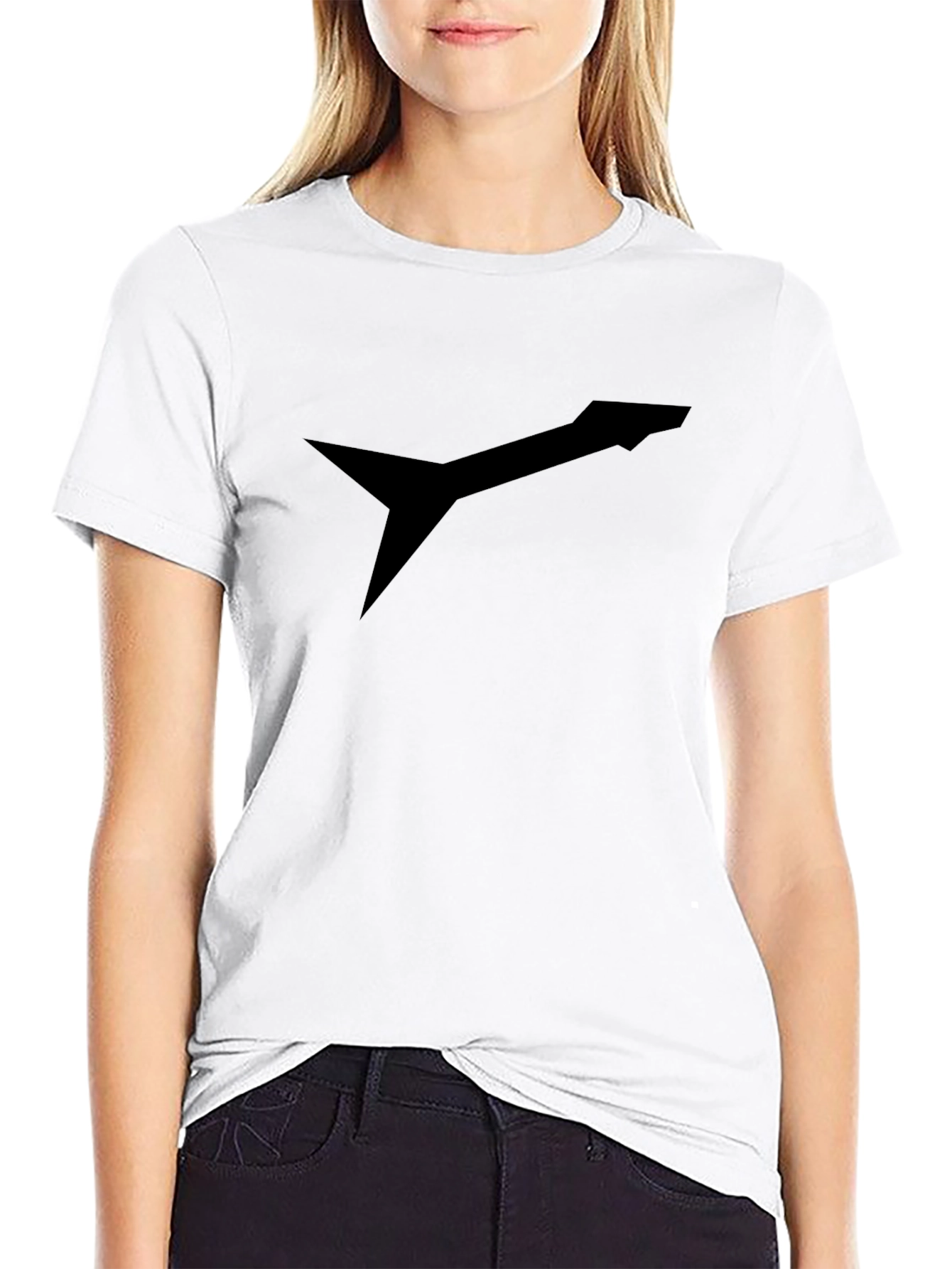 Black Men's Black Graphic Tee - Modern Arrow Design view 9