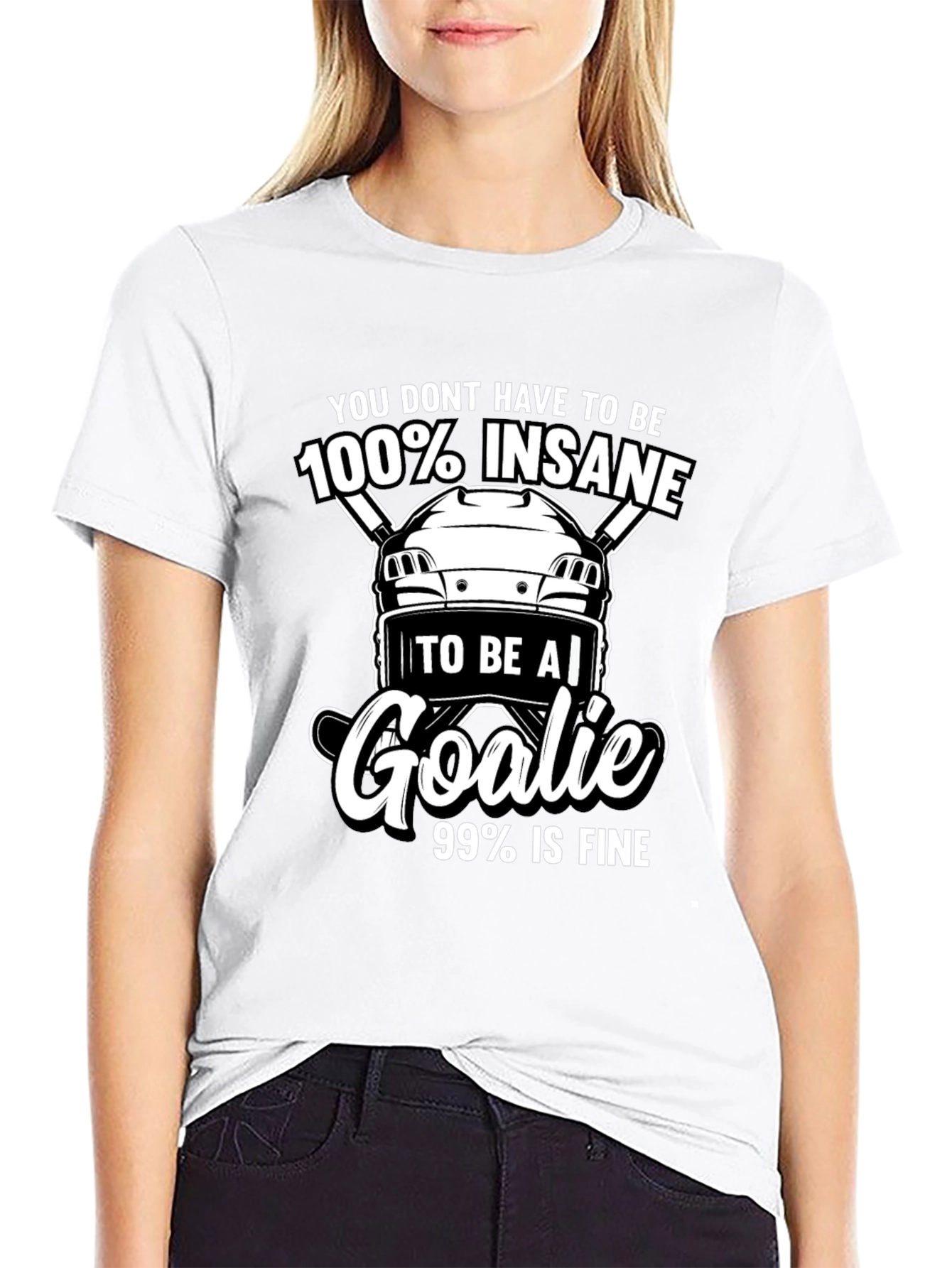 Black Hockey Goalie T-Shirt - Insane Goalie Tee view 9