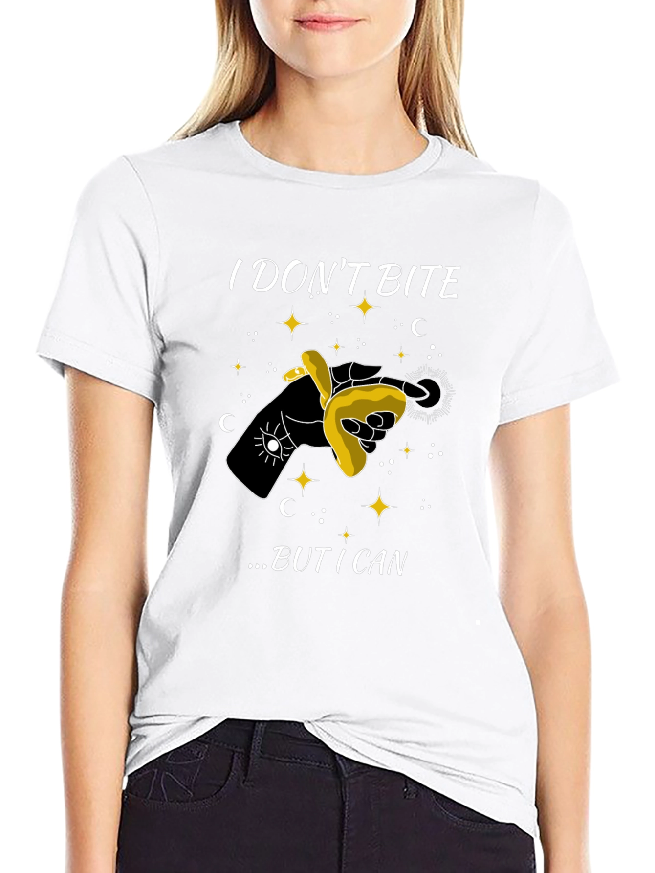 Black I Don't Bite T-Shirt - Funny Graphic Tee view 9