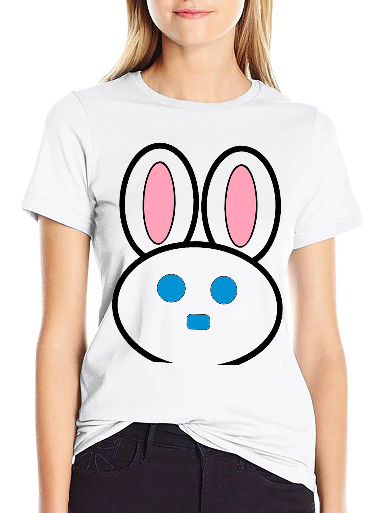 Black Black Bunny Face T-Shirt view 9