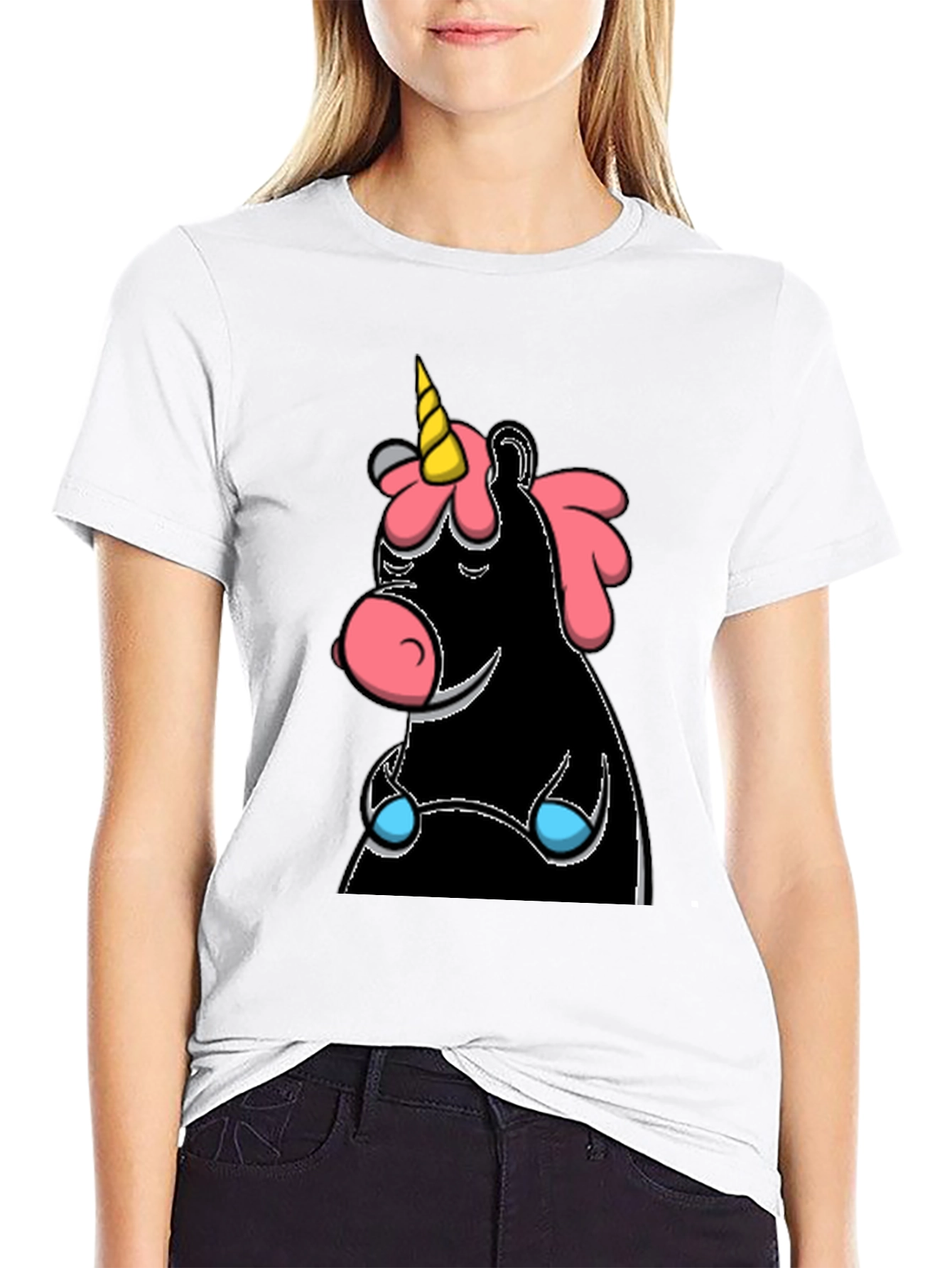 Black Unicorn Graphic T-Shirt - Black view 9