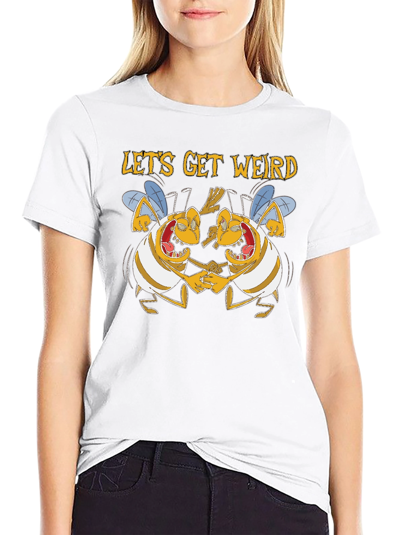 Black Lets Get Weird Graphic T-Shirt view 9