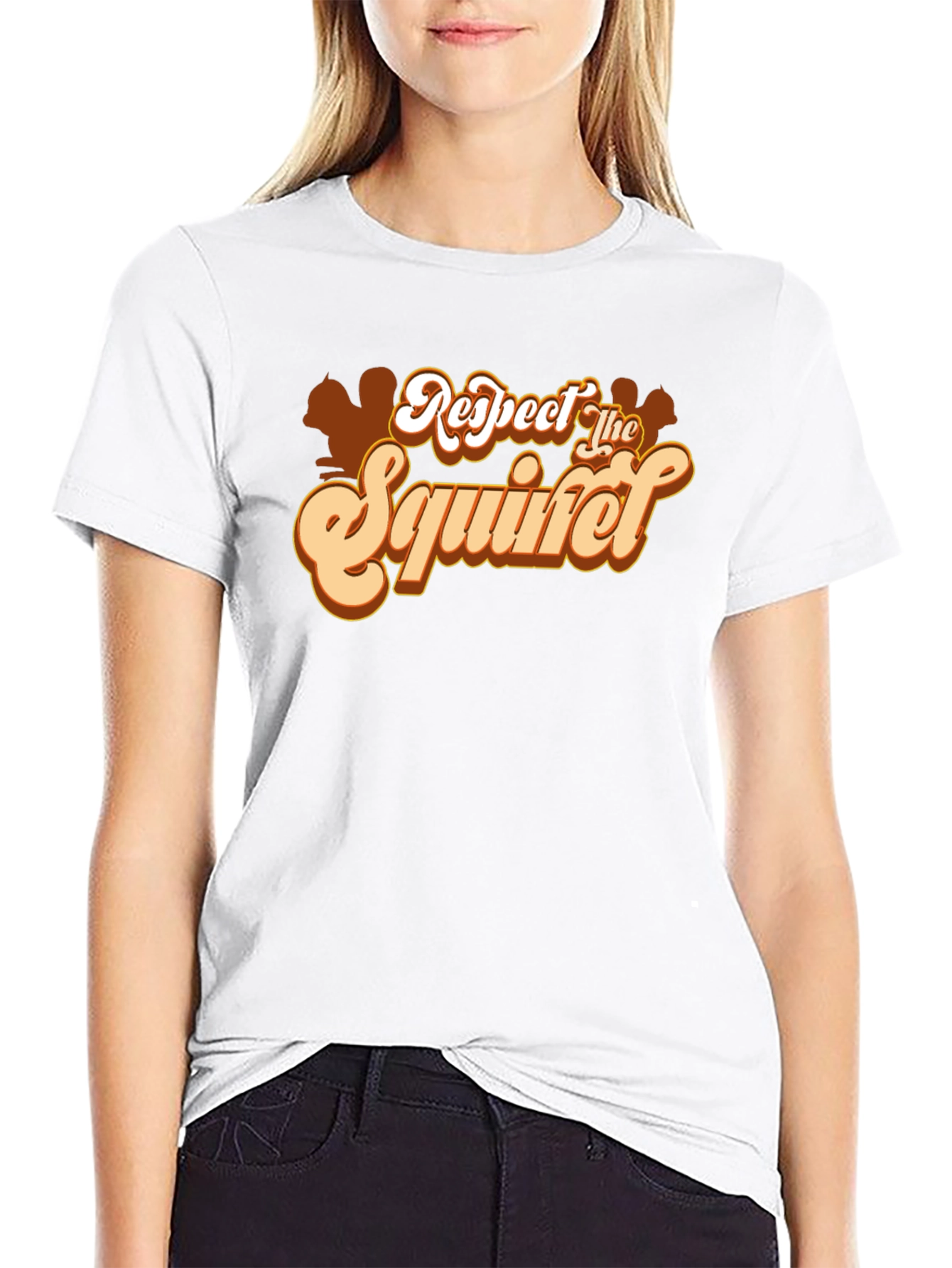 Black Respect The Squirrel T-Shirt - Funny Animal Tee view 9