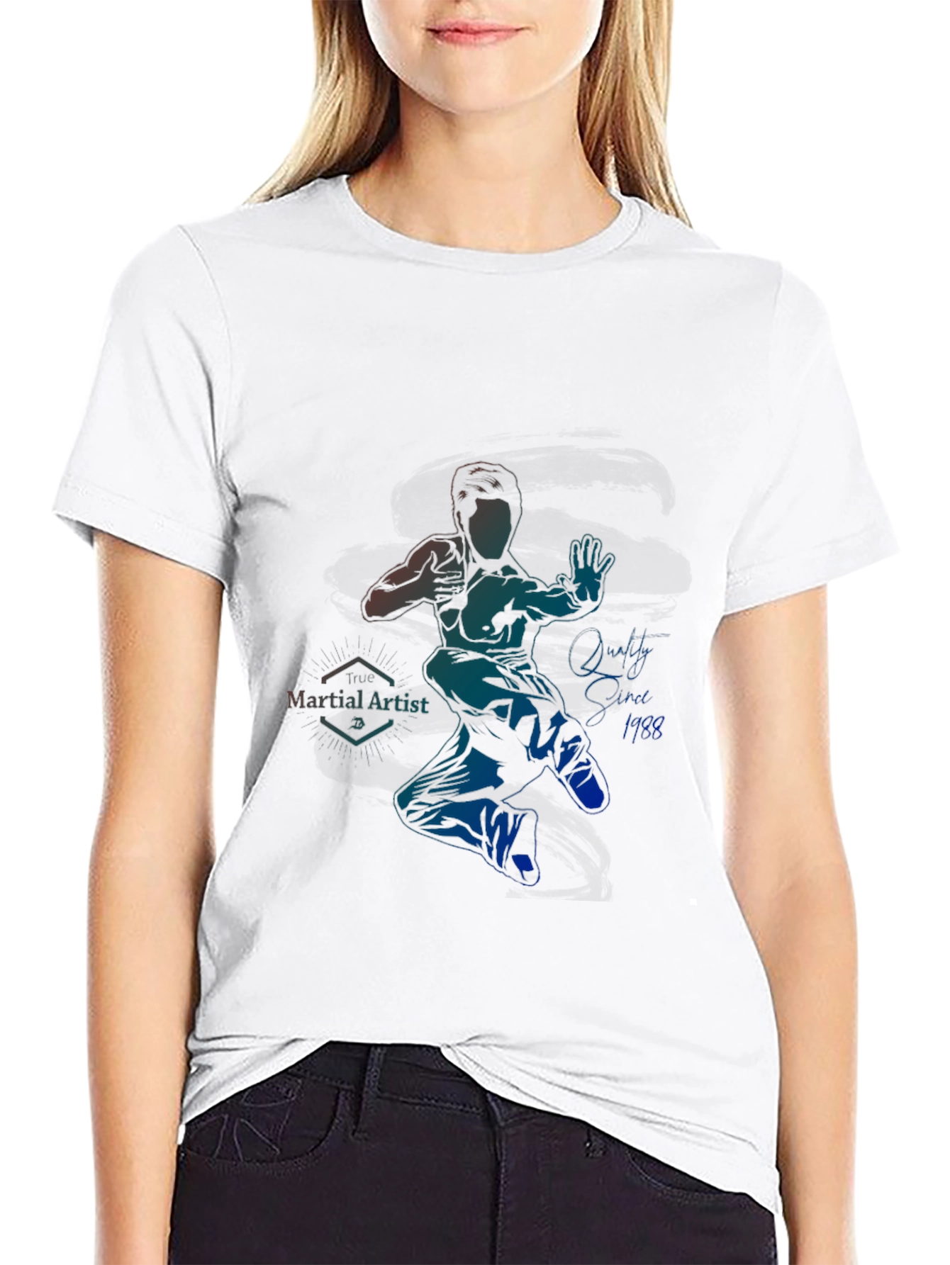 Black Martial Artist Graphic T-Shirt view 9