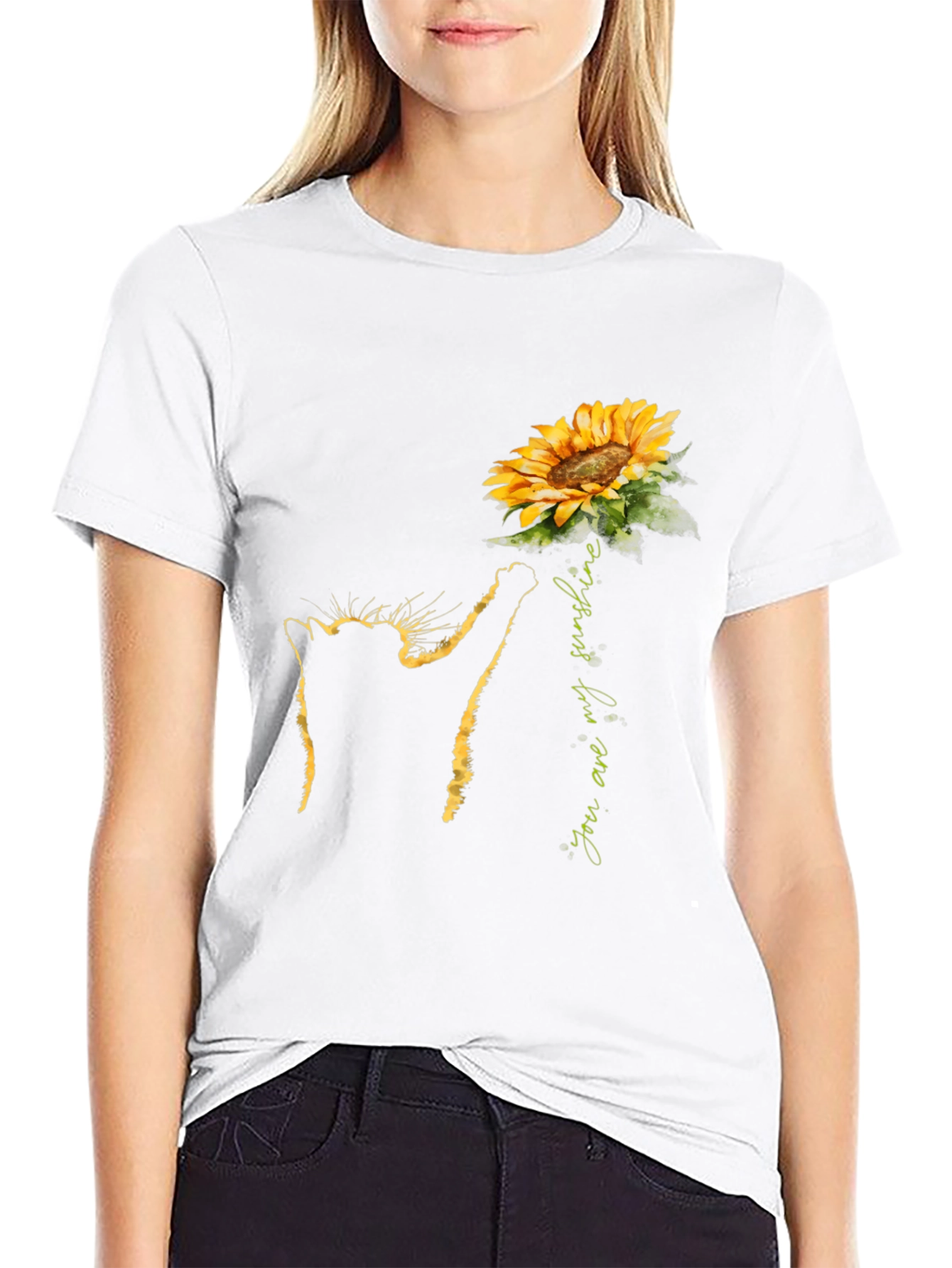 Black Cat Sunflower T-Shirt - You Are My Sunshine Tee view 9