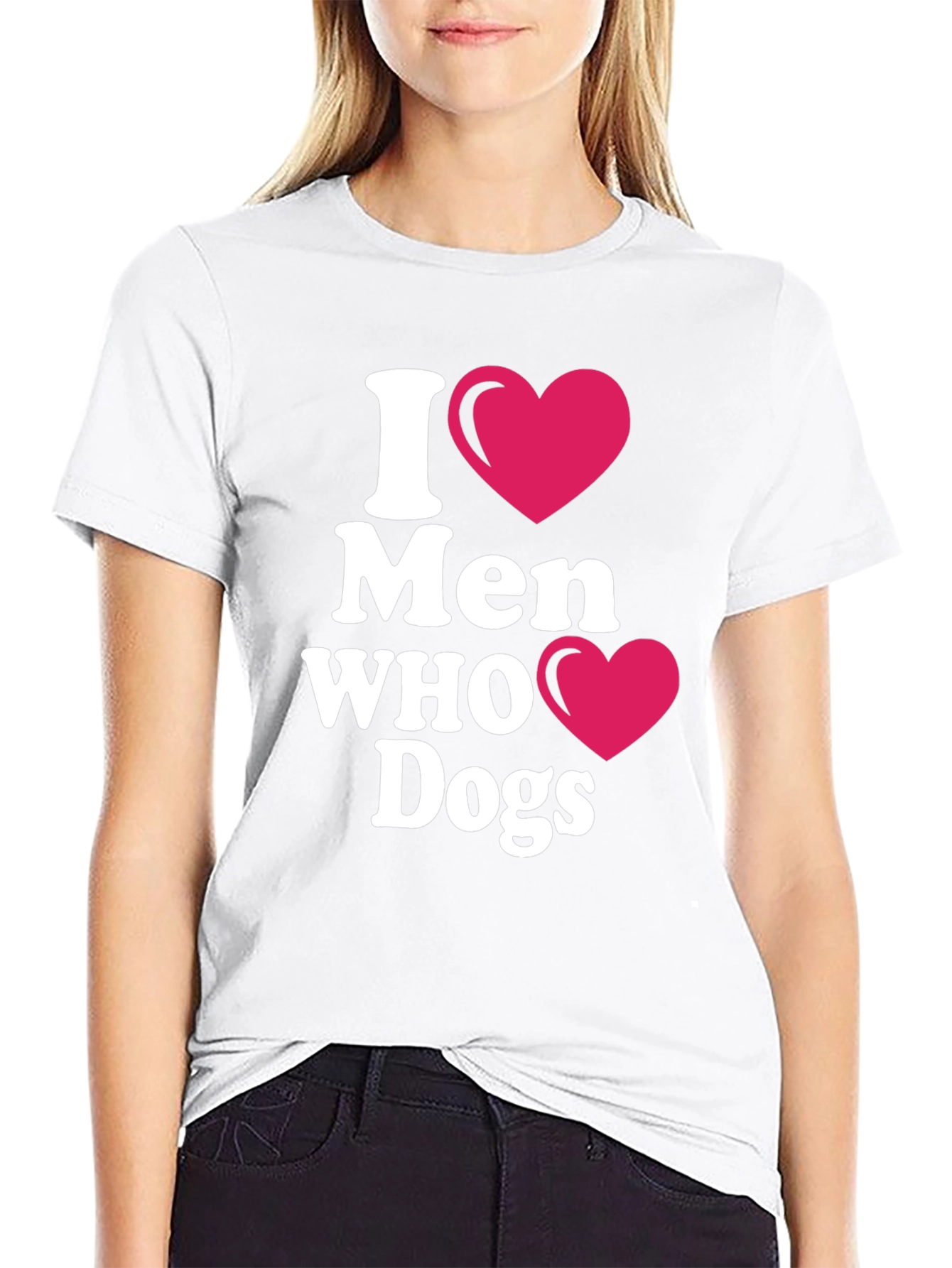 Black I Heart Men Who Love Dogs T-Shirt view 9