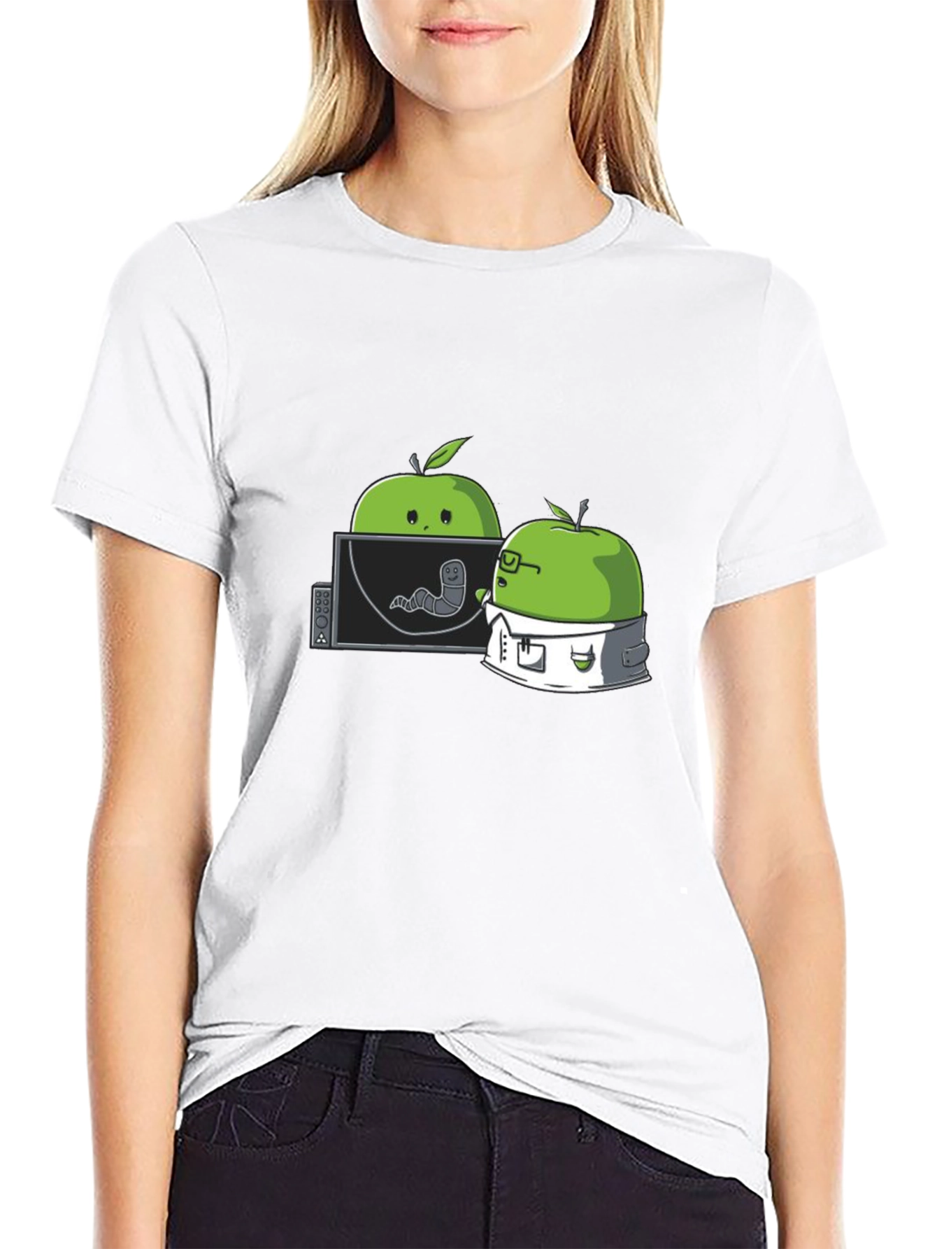 Black Apple Worm Lab T-Shirt - Funny Science Tee view 9