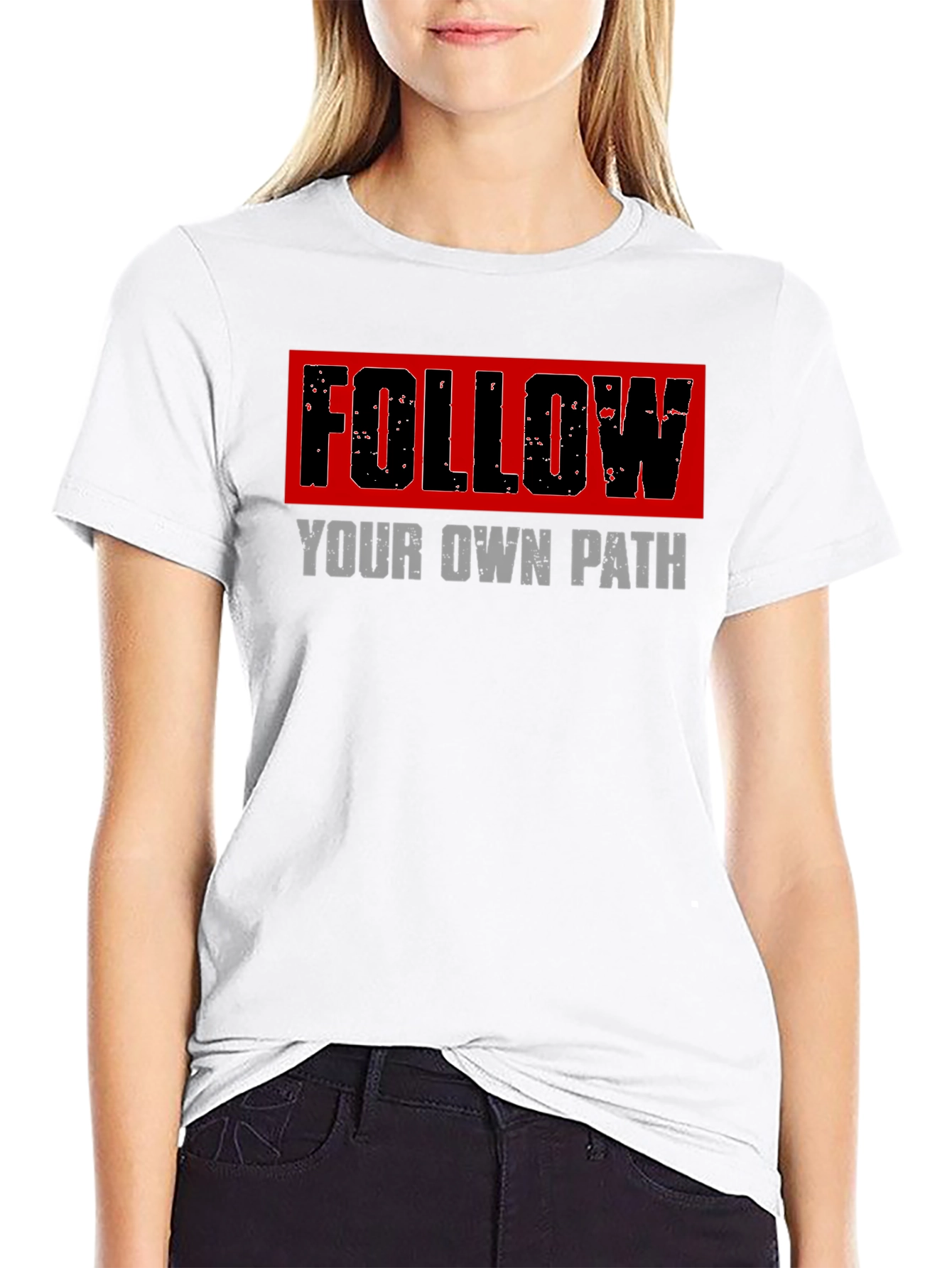 Black Follow Your Own Path Graphic Tee - Black view 9