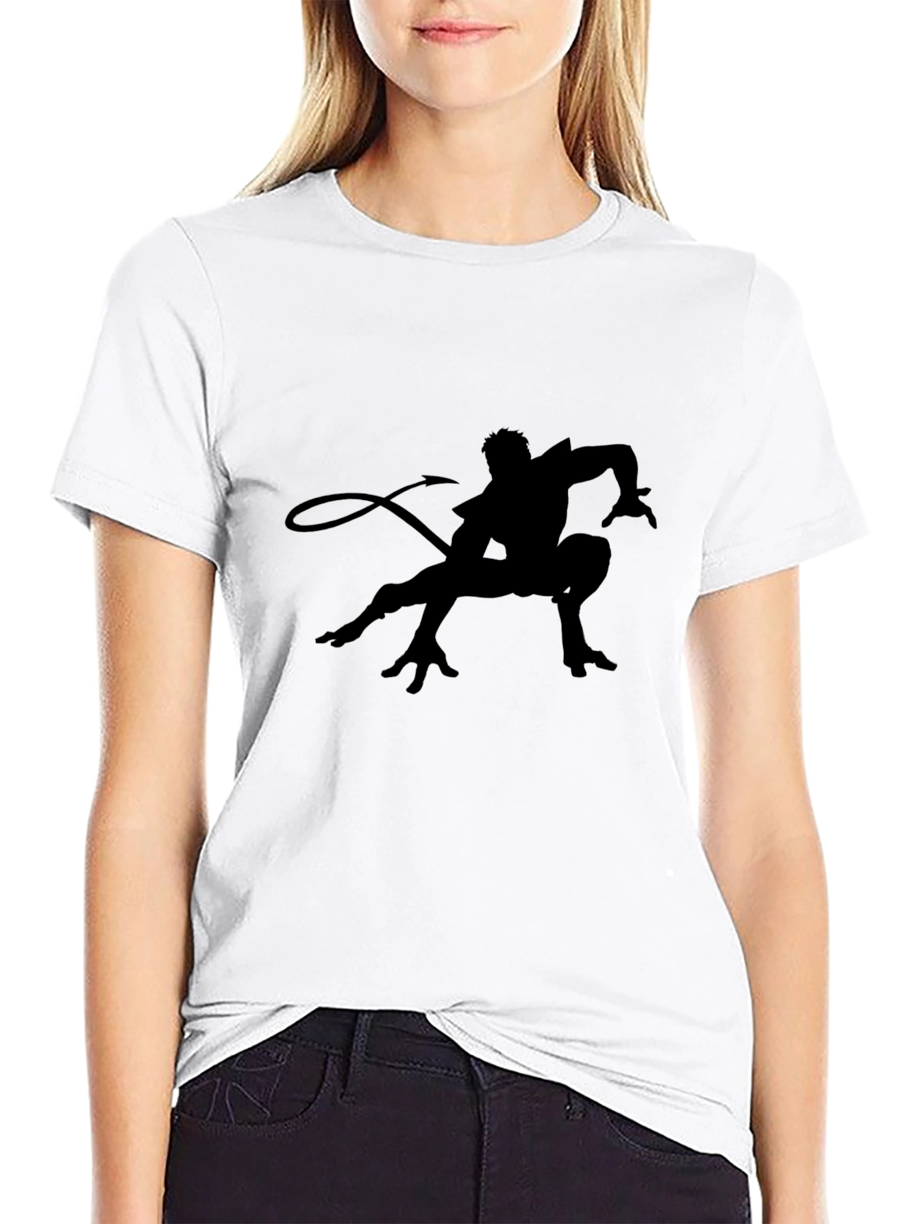 Black Black T-Shirt with Silhouette Graphic view 9