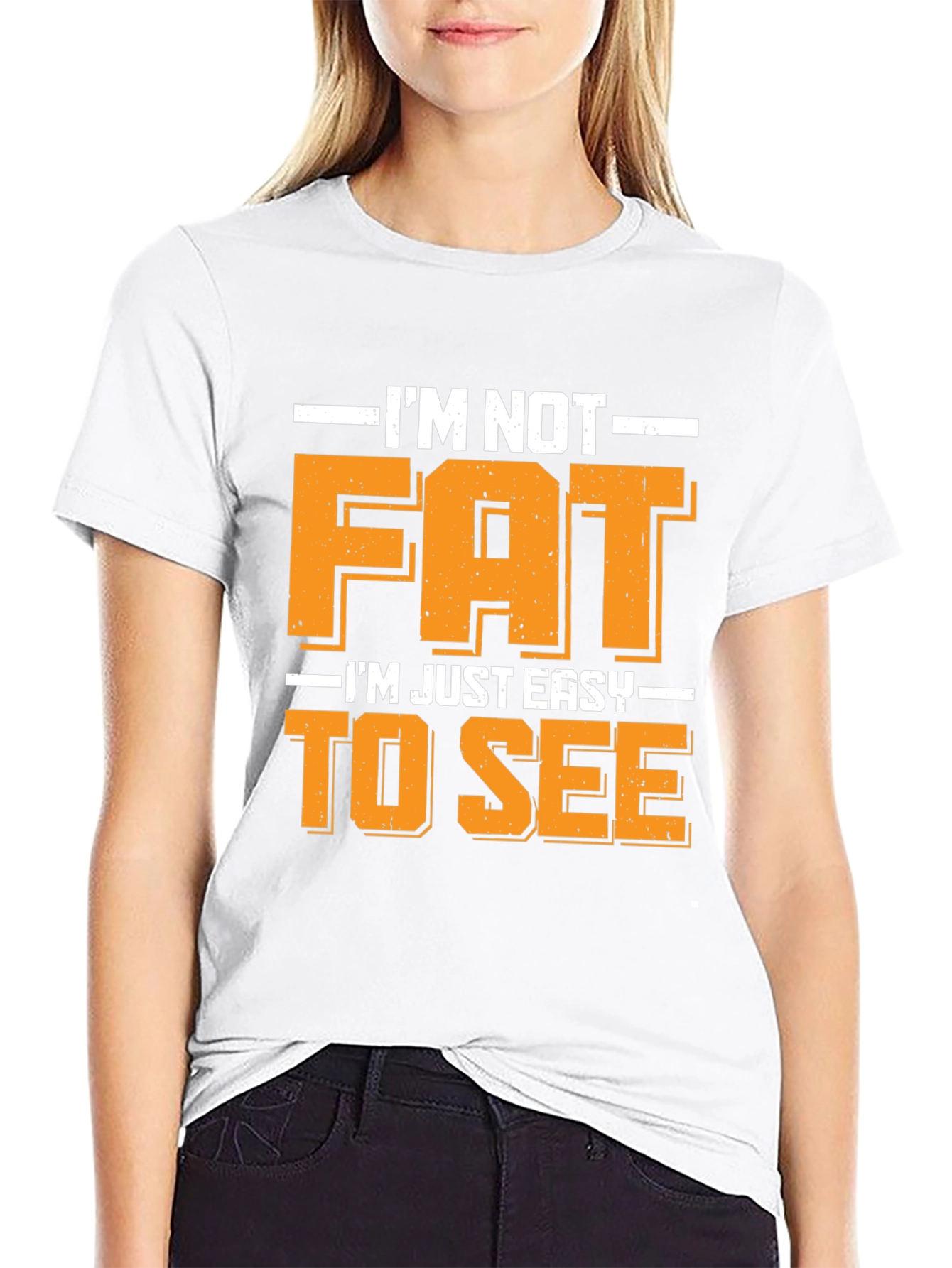 Black Funny I'm Not Fat Easy to See T-Shirt view 9