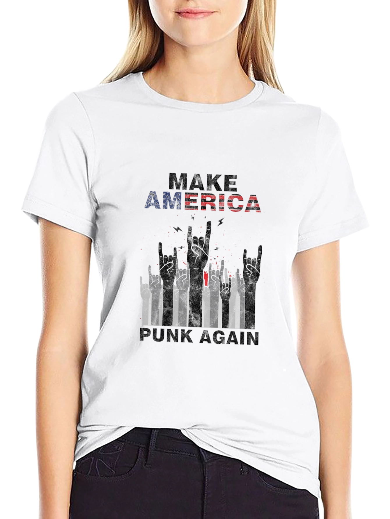Black Make America Punk Again Graphic Tee view 9
