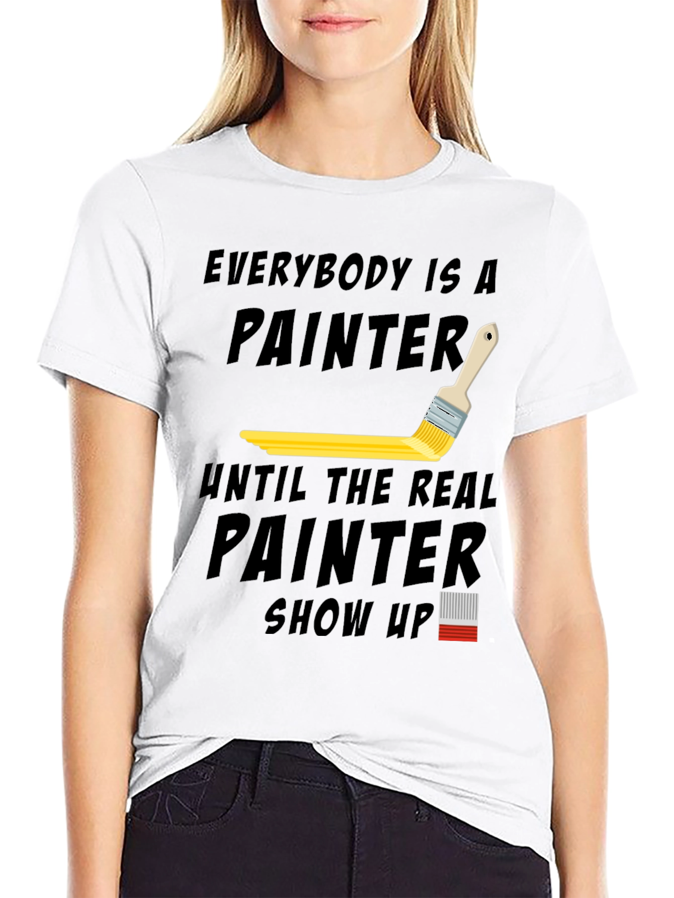 Black Everybody is a Painter Graphic T-Shirt view 9