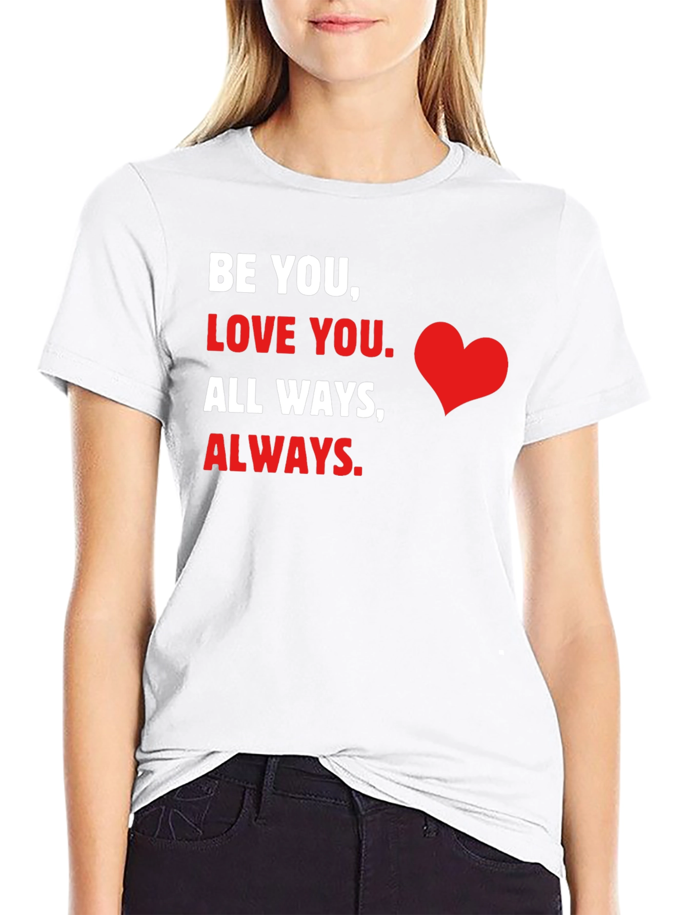 Black Be You Love You Graphic T-Shirt view 9