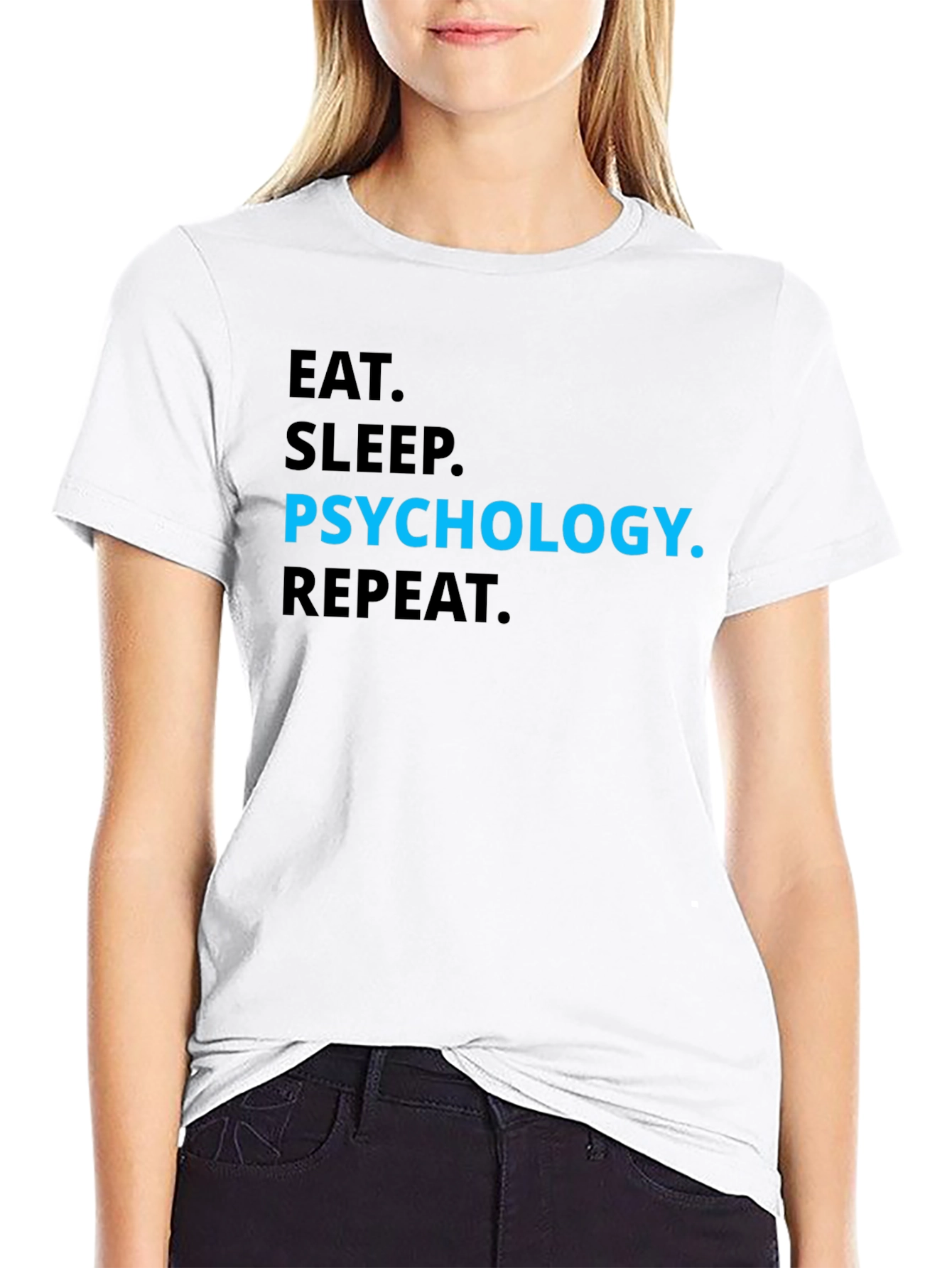 Black Psychology T-Shirt - Eat Sleep Psychology Repeat view 9