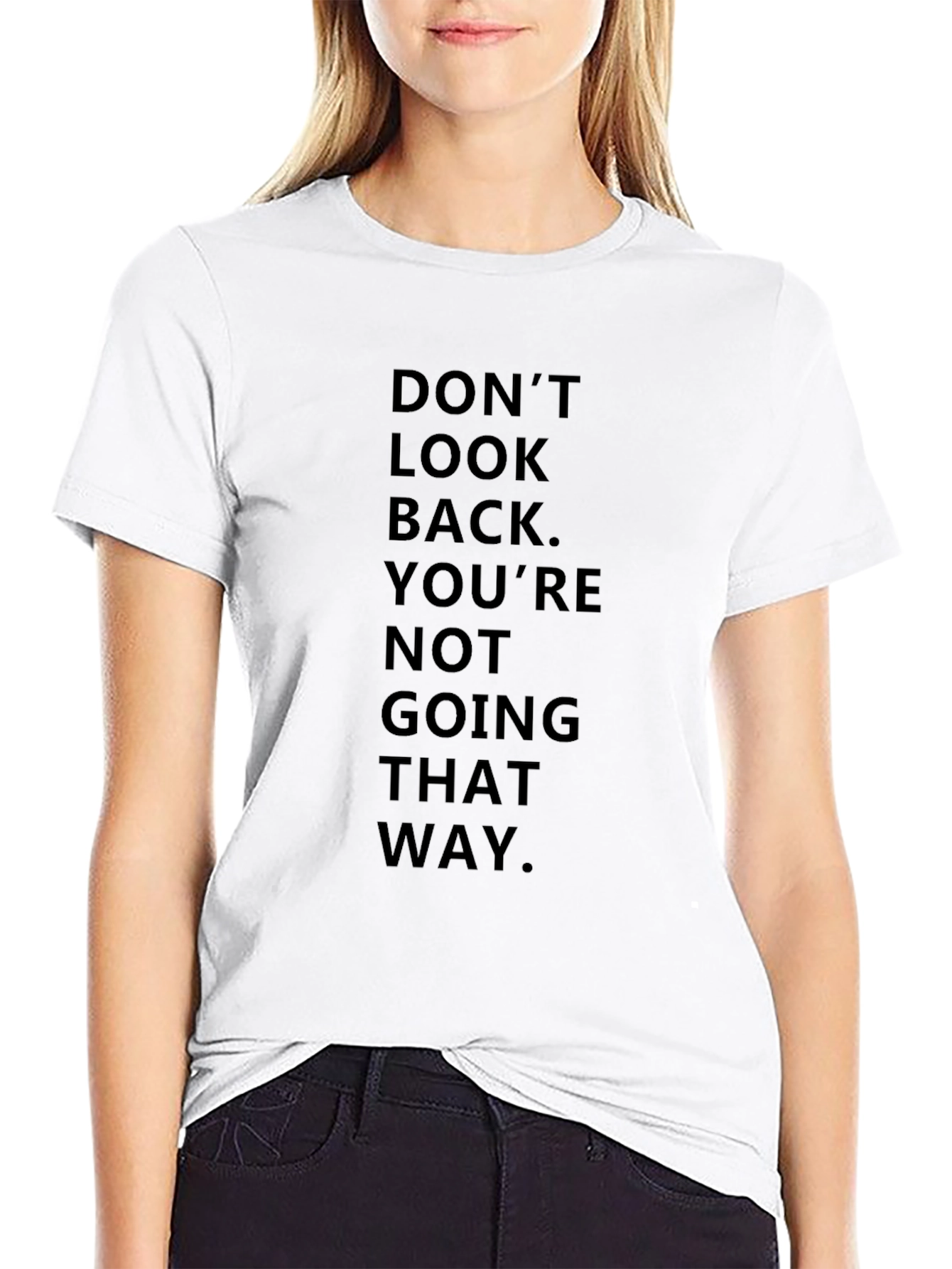 Black Men's Black T-Shirt: Don't Look Back view 9