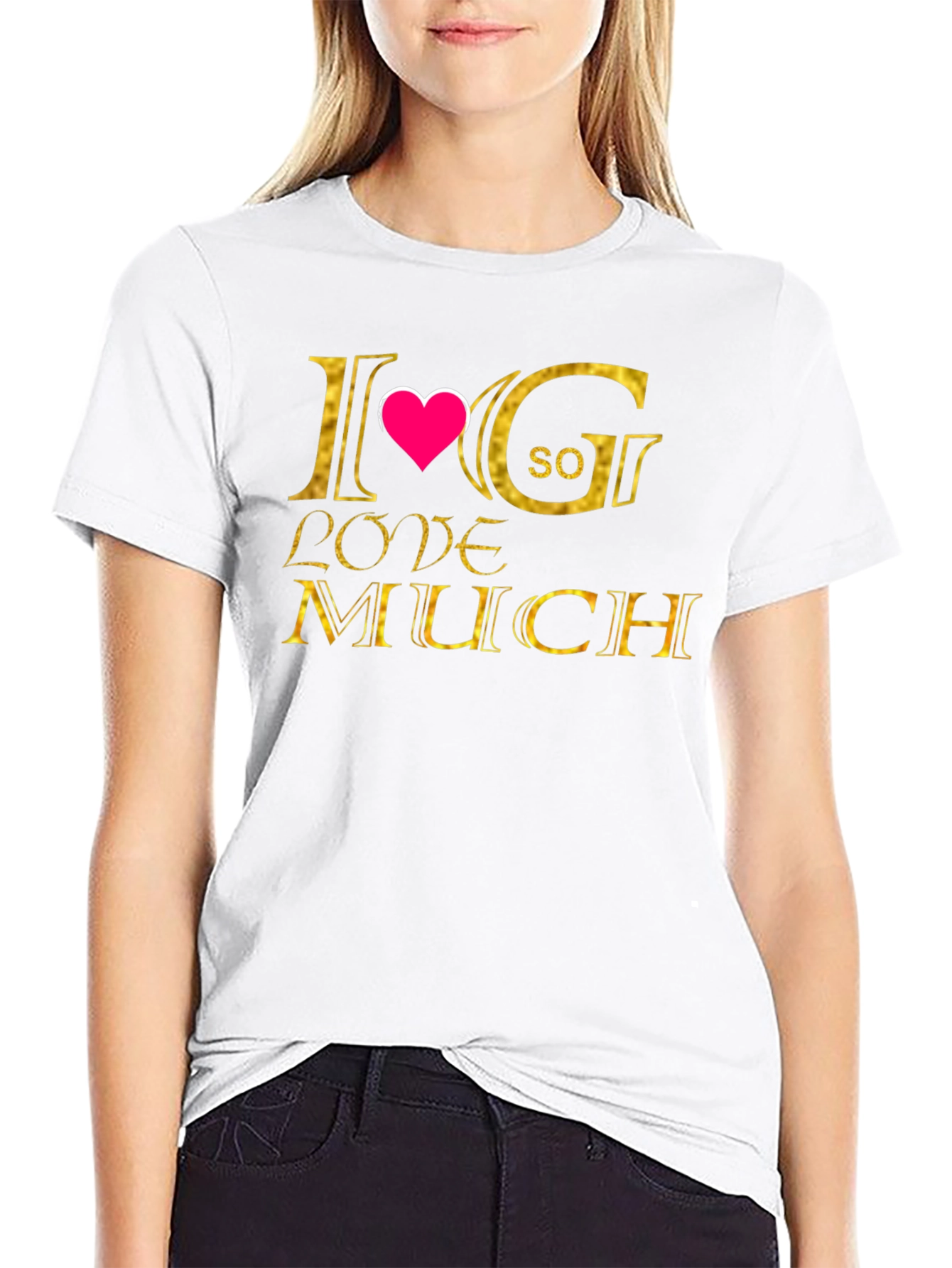 Black I Love G So Much Black T-Shirt view 9