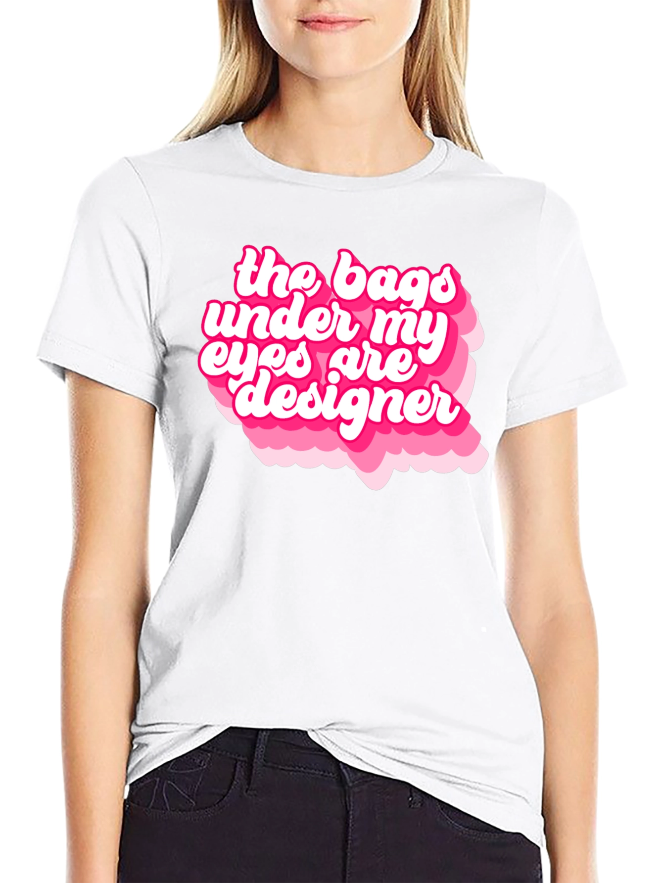 Black Designer Bags Under My Eyes Graphic T-Shirt view 9
