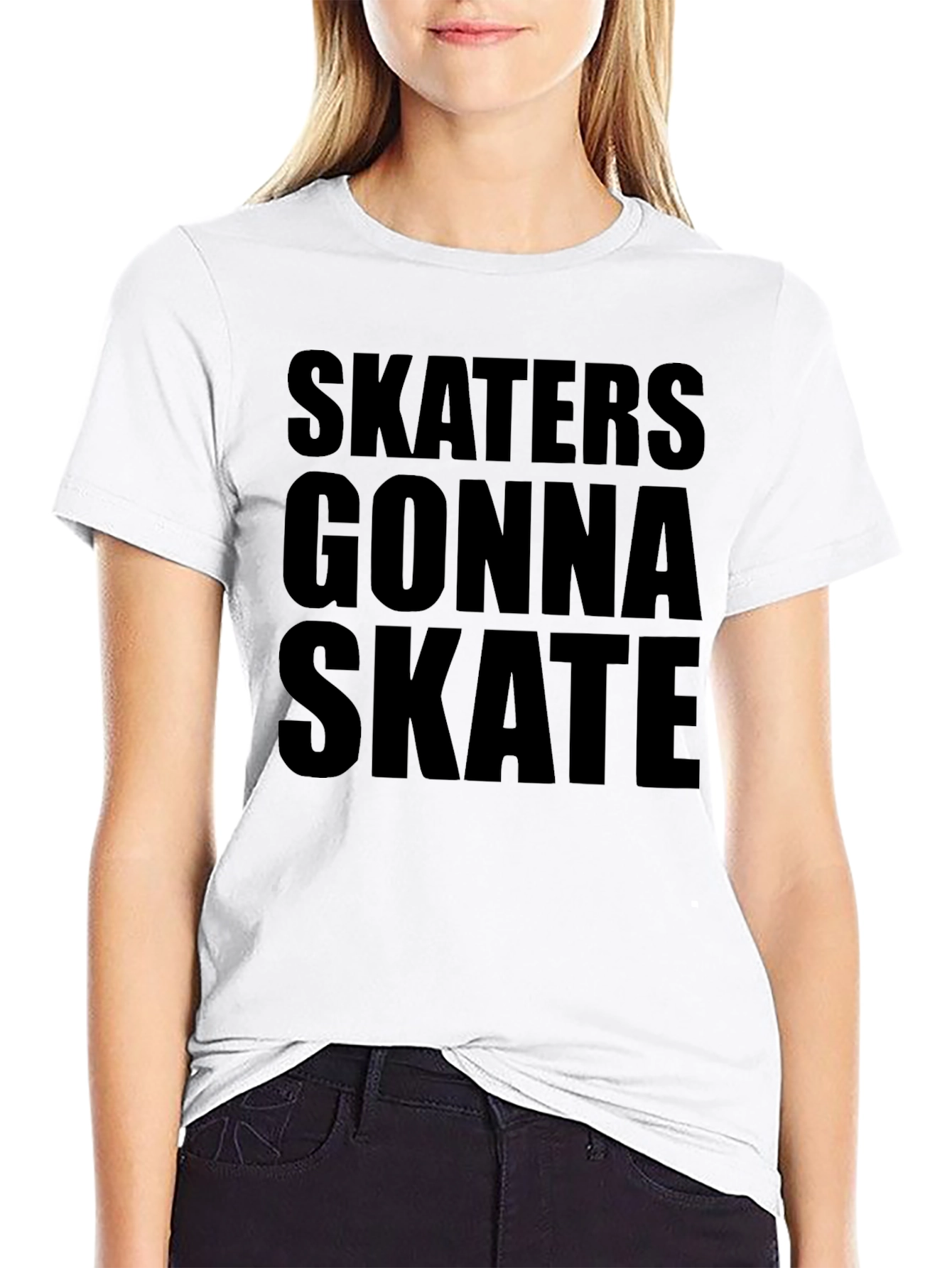 Black Skaters Gonna Skate Graphic Tee - Black view 9