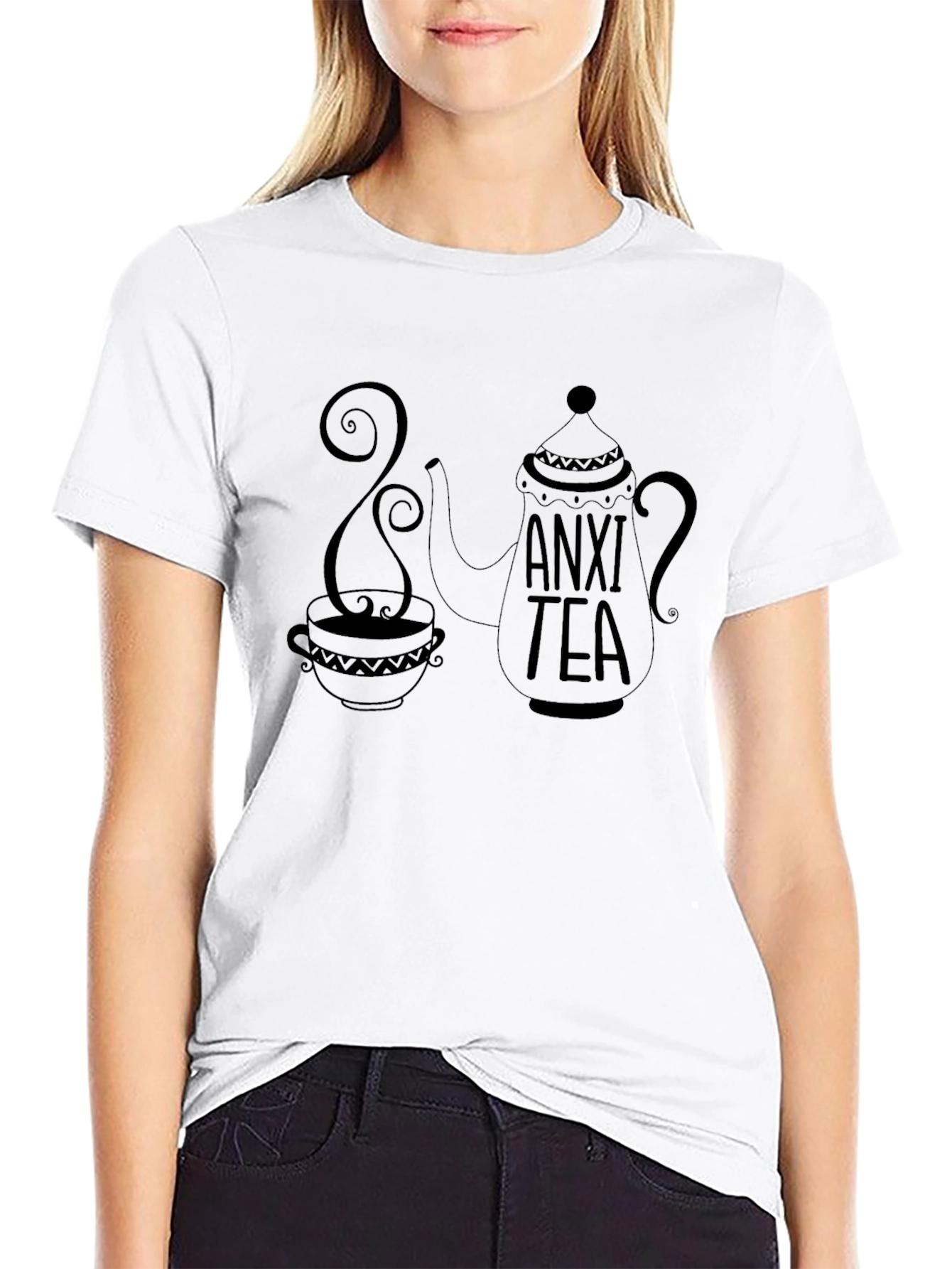 Black Anxi Tea T-Shirt - Relaxing Graphic Tee view 9