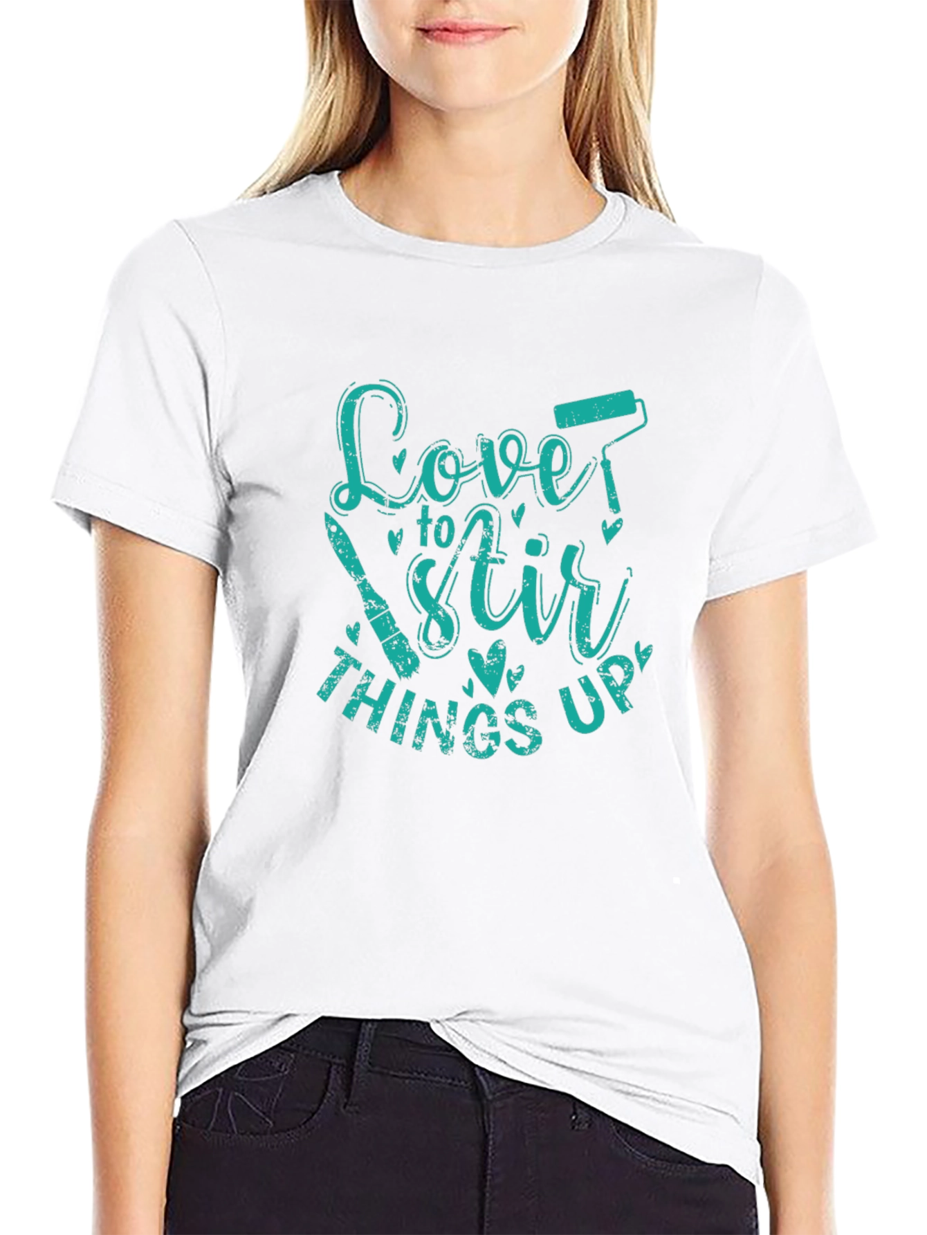 Black Love to Stir Things Up Graphic Tee - Black Cotton Blend view 9