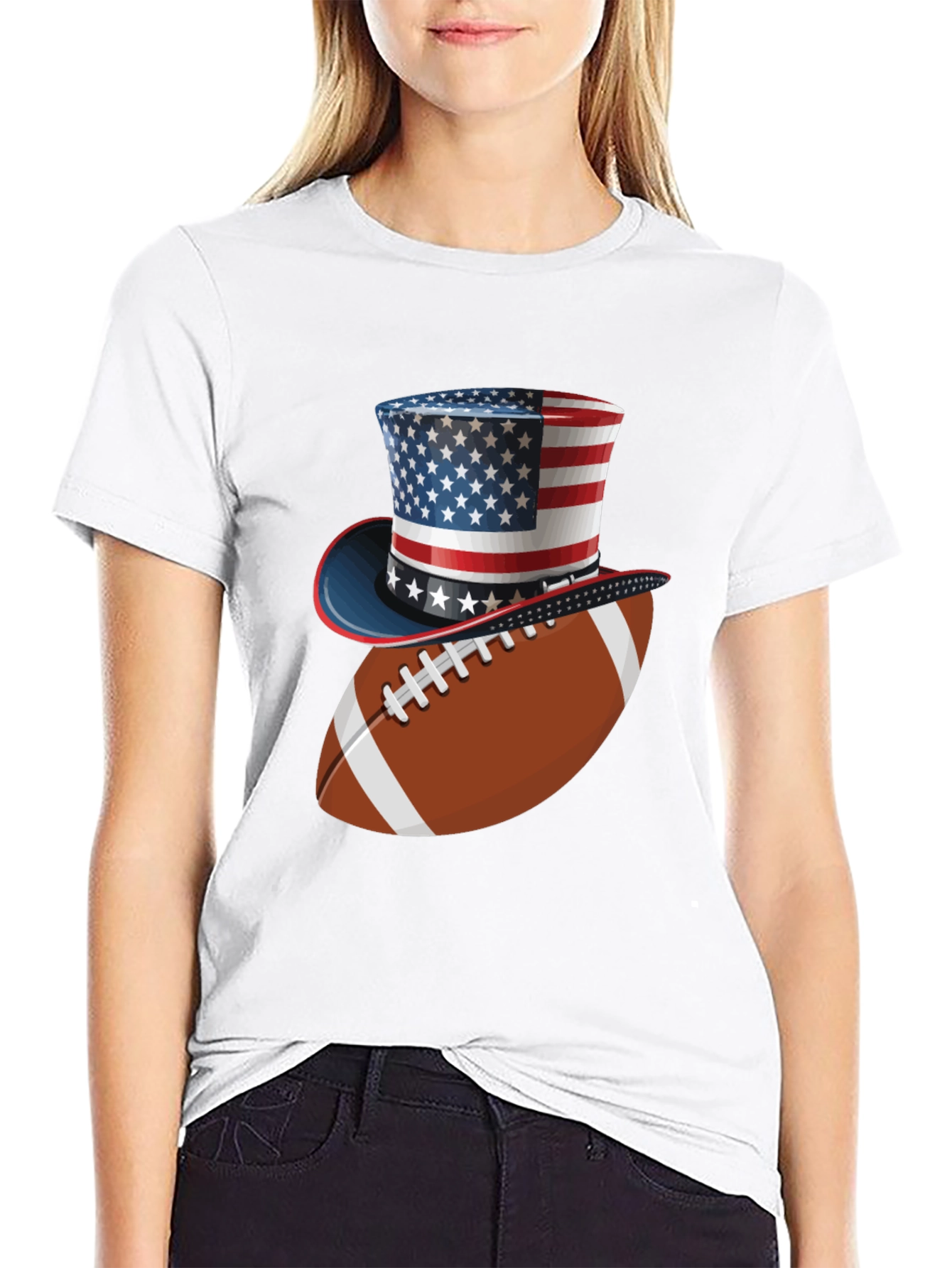 Black Patriotic Football T-Shirt - American Pride view 9