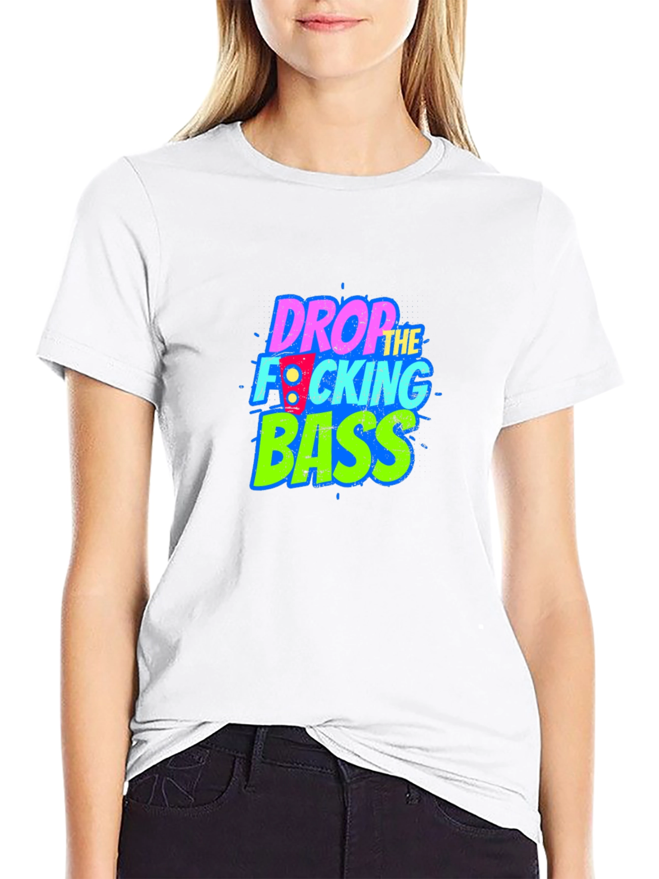 Black Drop the Bass Graphic Tee - Black Cotton Comfort view 9