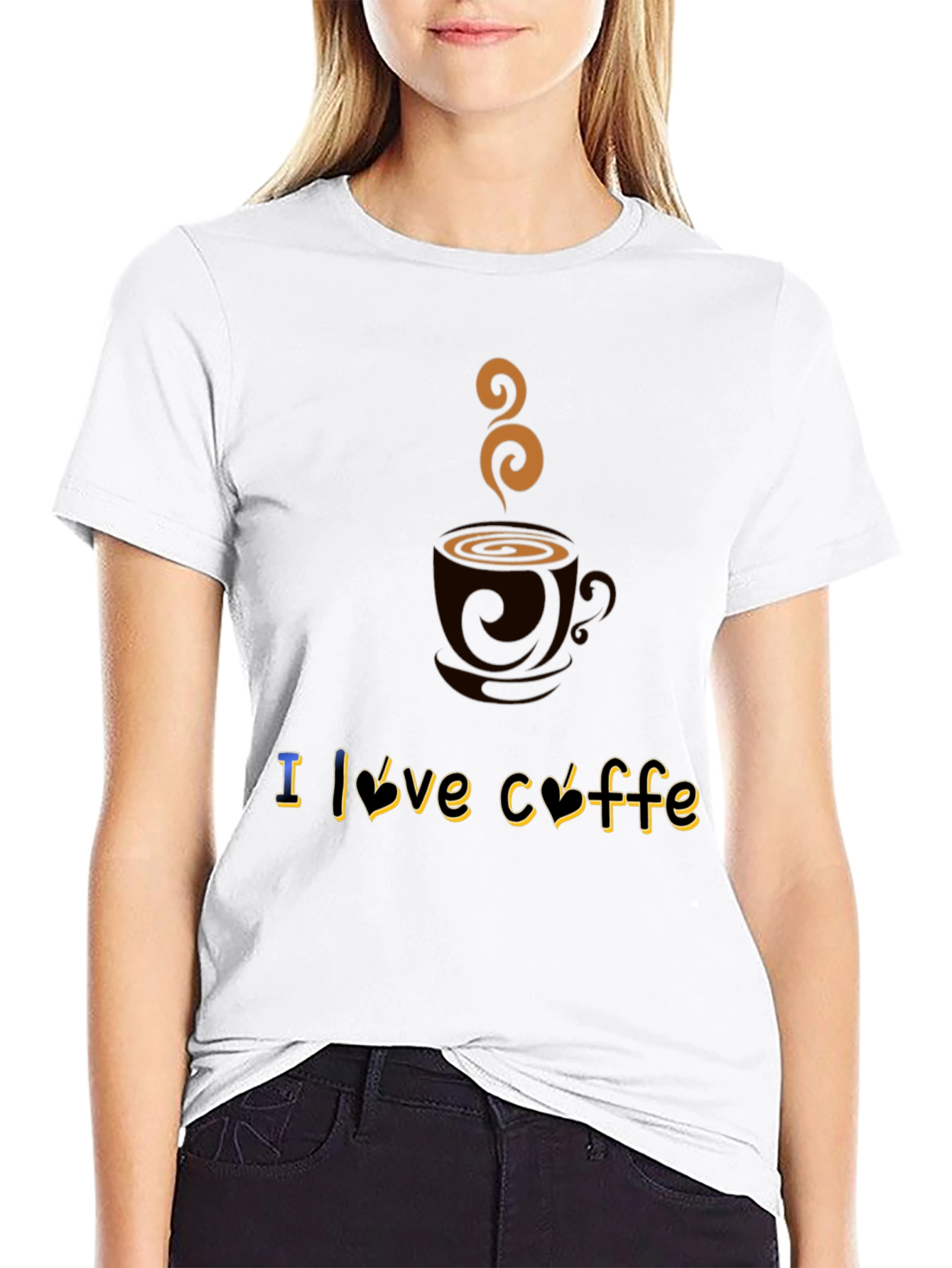 Black I Love Coffee Graphic T-Shirt - Soft Cotton Blend view 9