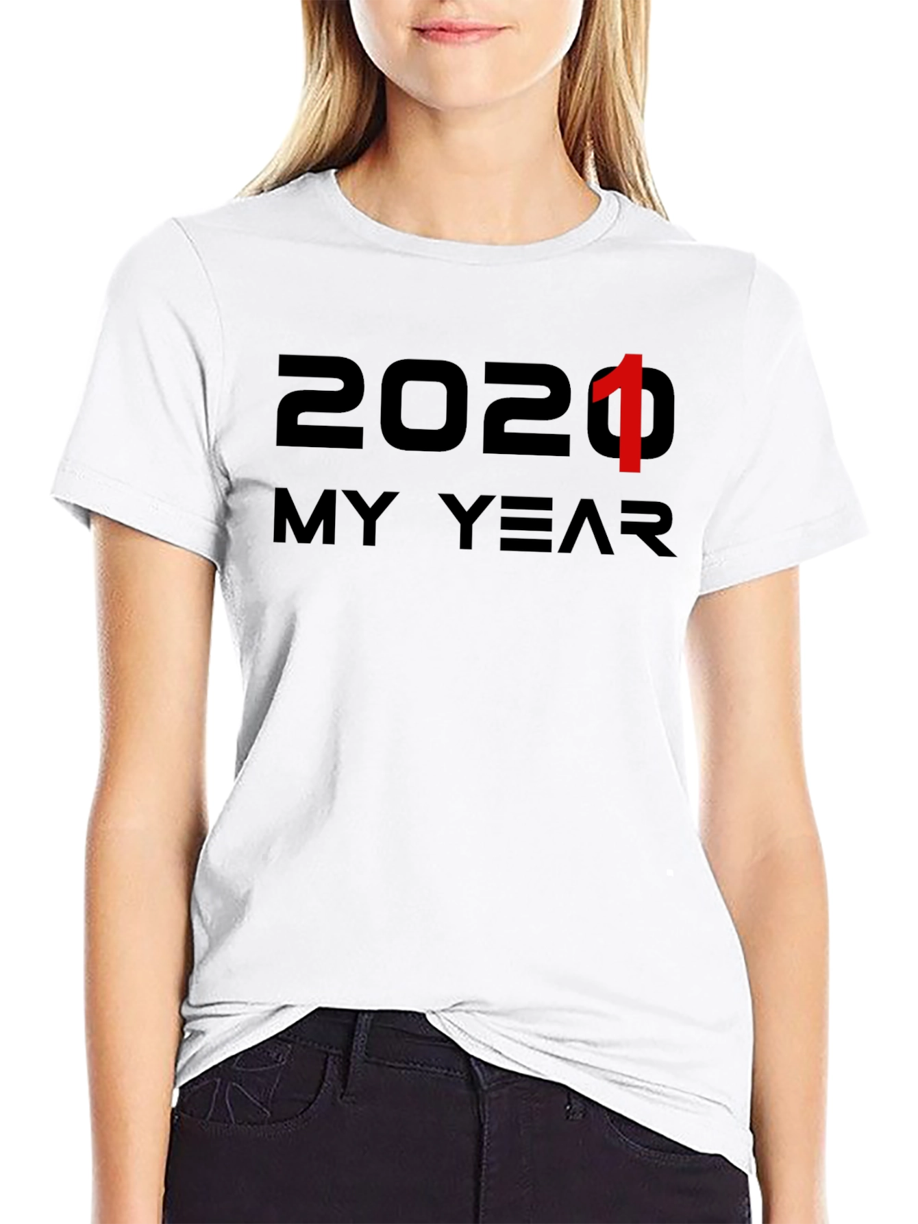 Black 2021 My Year Black Cotton Graphic Tee view 9