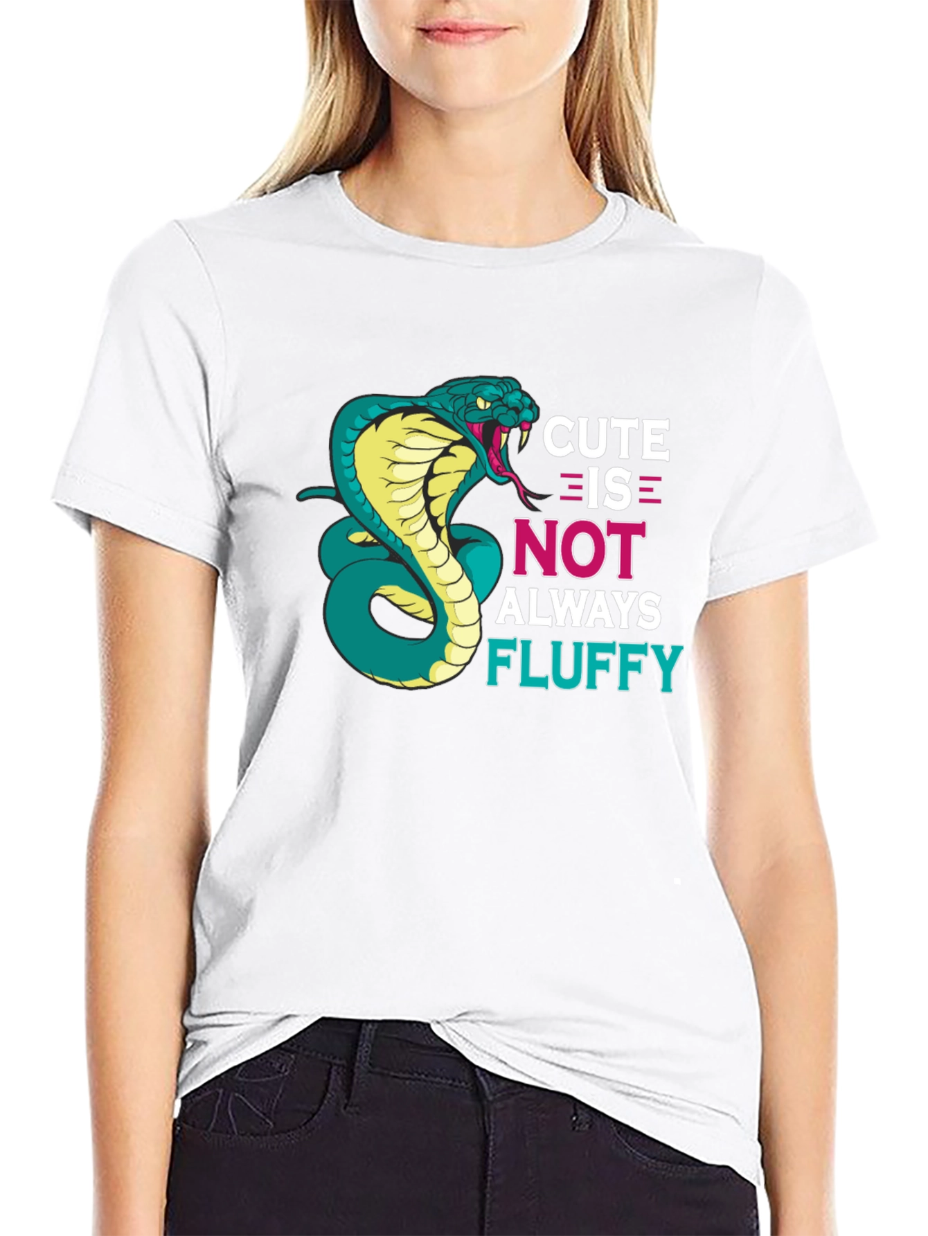 Black Cute Cobra Snake T-Shirt - Funny Graphic Tee view 9