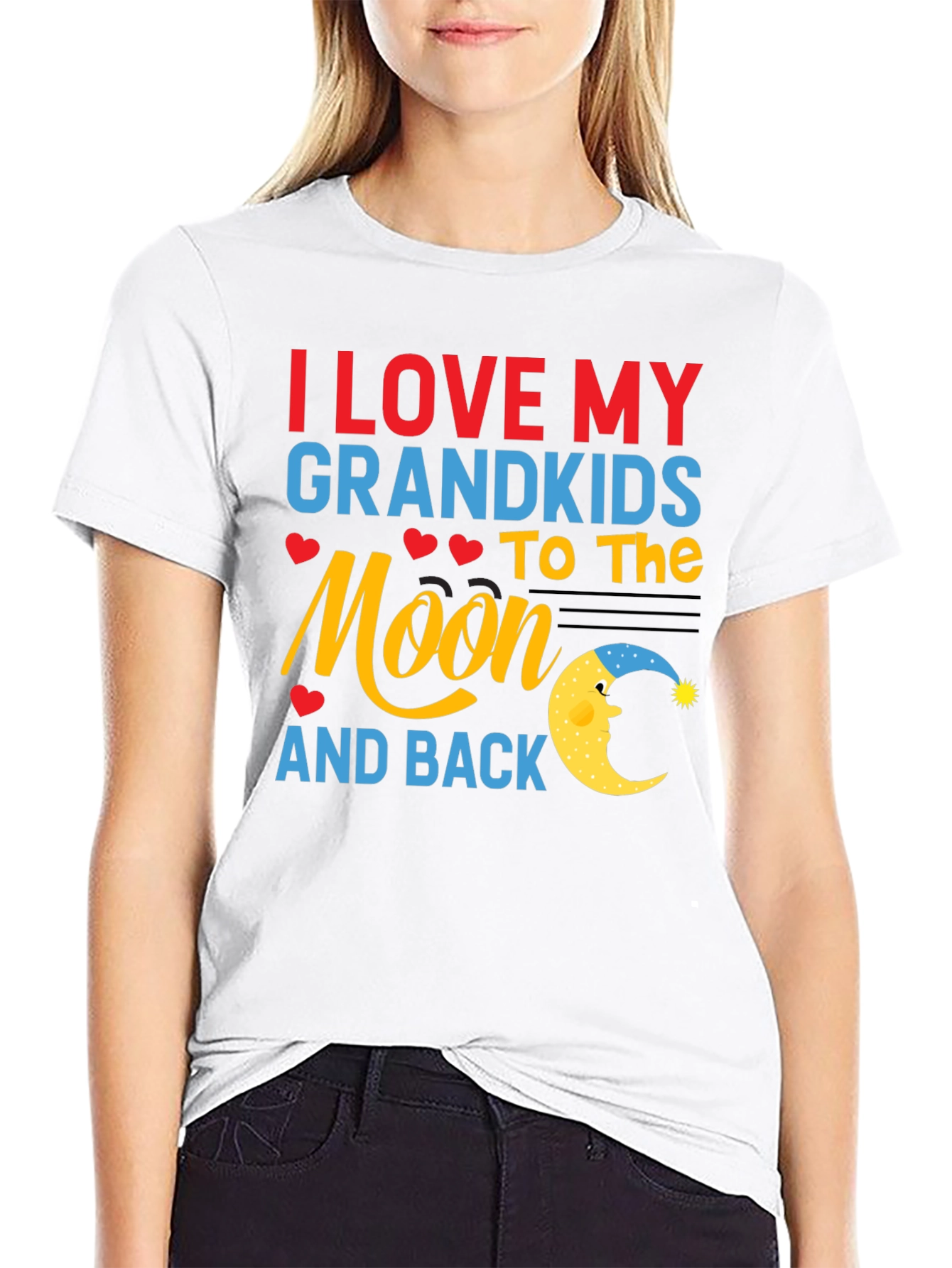 Black I Love My Grandkids to the Moon and Back T-Shirt view 9