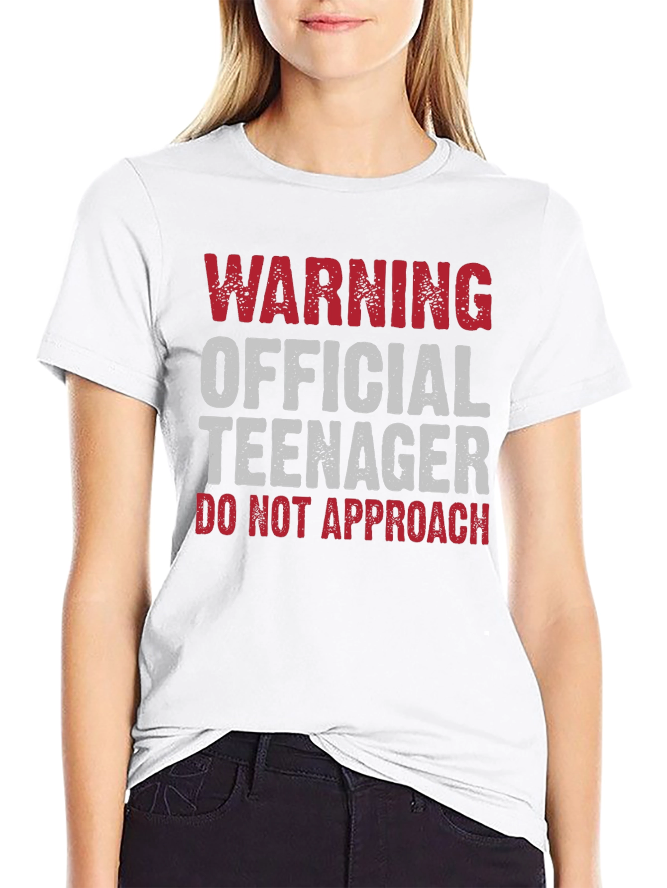 Black Warning Official Teenager - Novelty Graphic Tee view 9