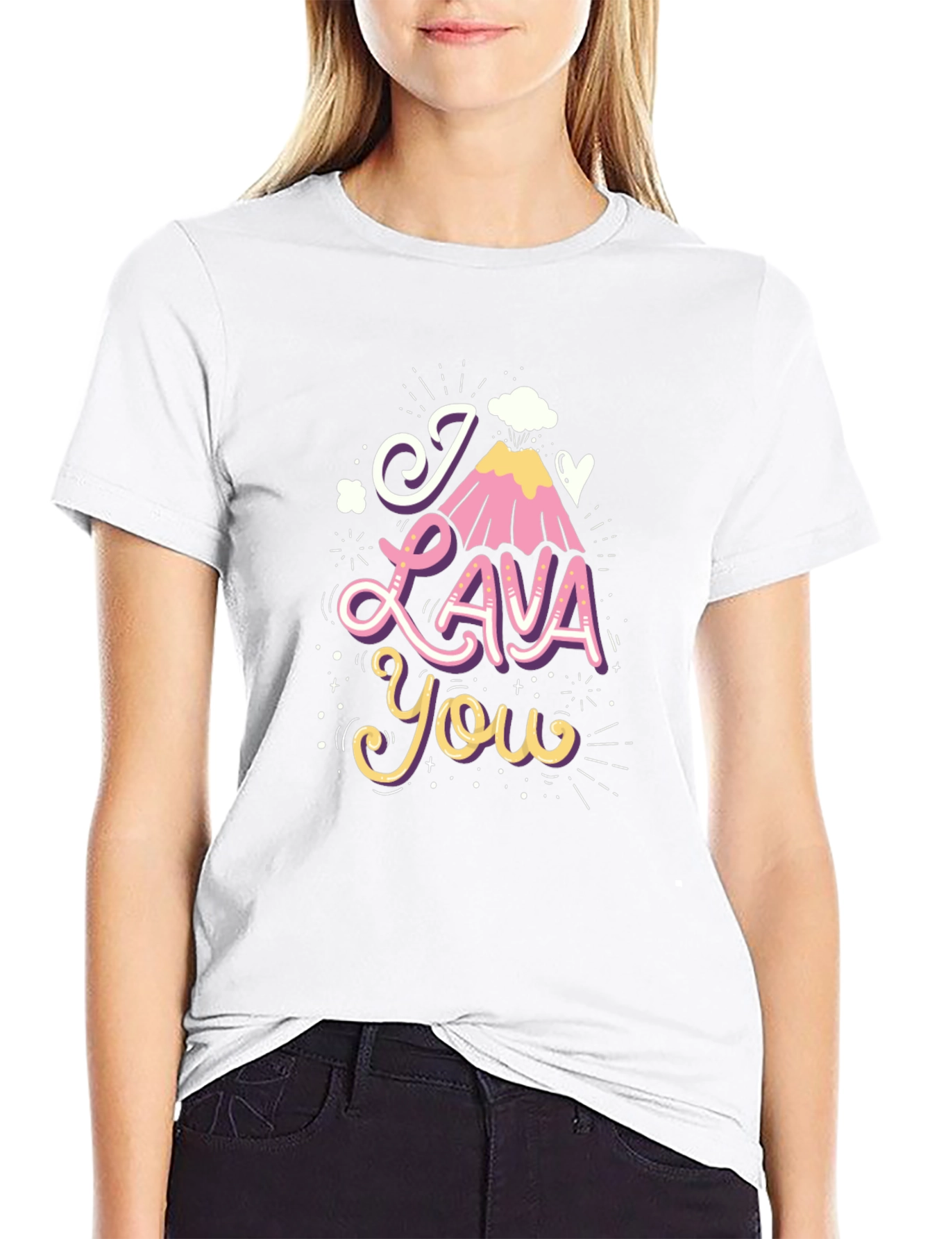 Black I Lava You Graphic Tee - Funny Valentine's Day Shirt view 9