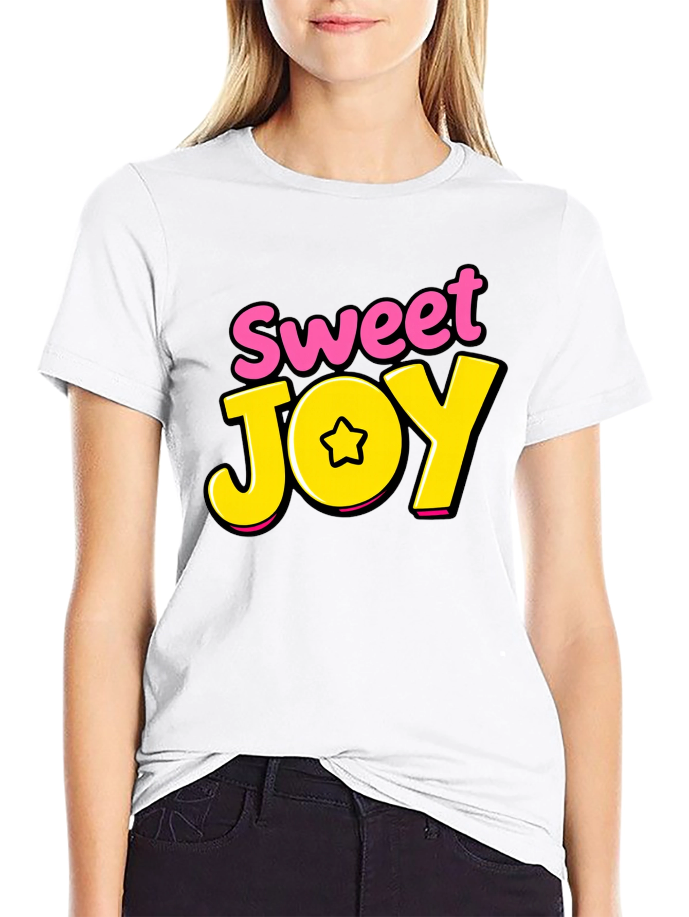 Black Sweet Joy Black Graphic Tee view 9