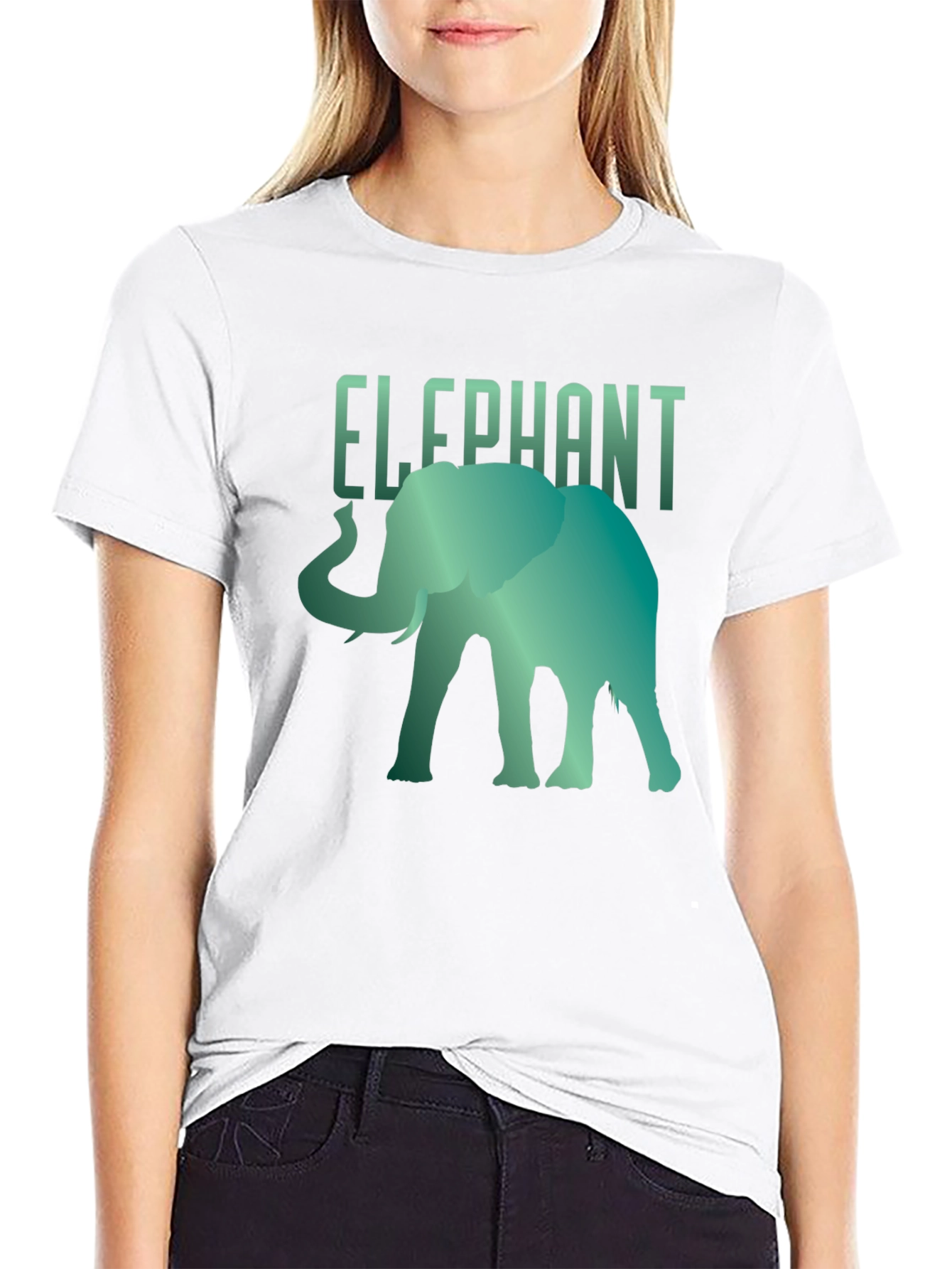 Black Elephant Graphic Tee - Cool Animal Design T-Shirt view 9