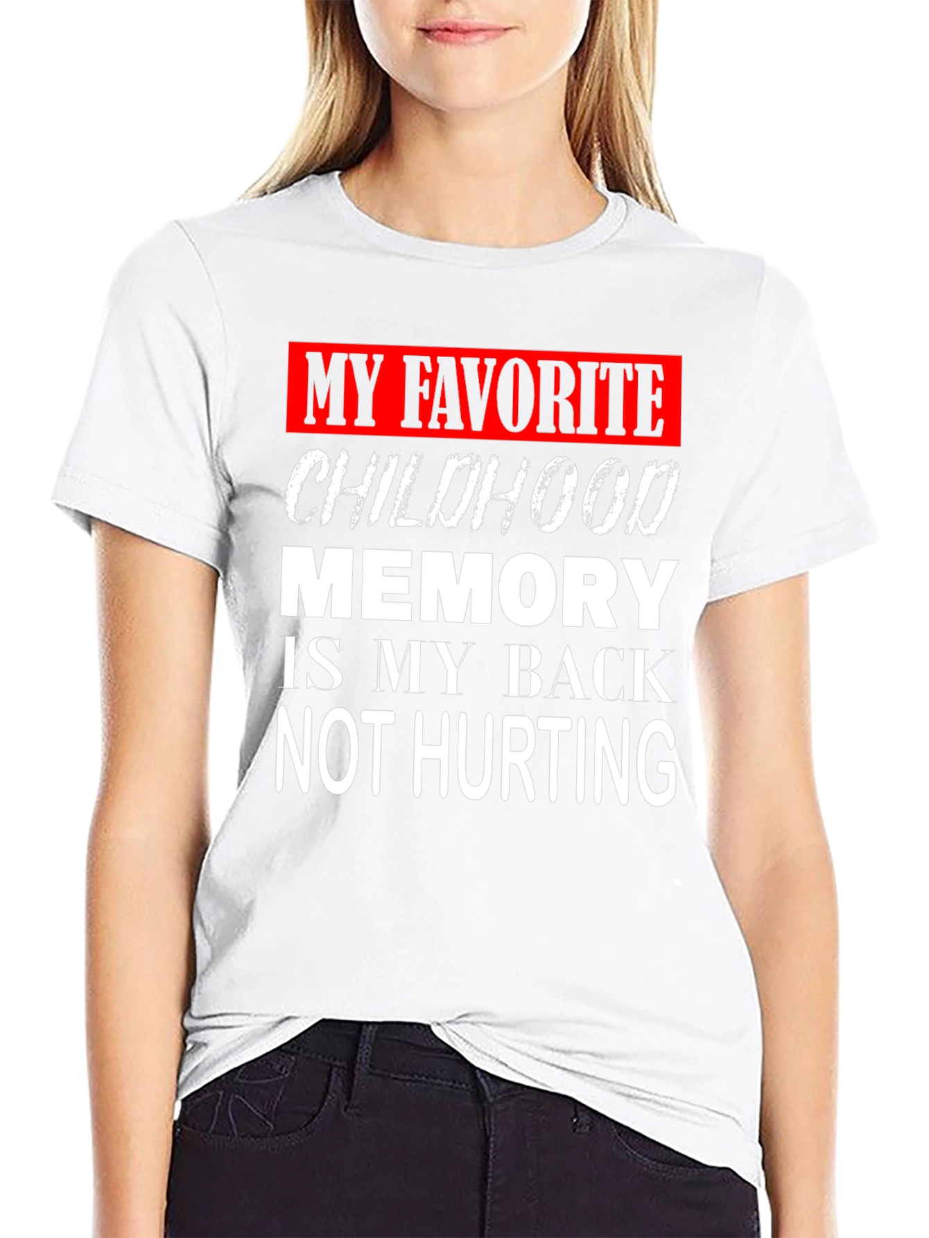 Black Funny Back Pain Childhood Memory Graphic T-Shirt view 9