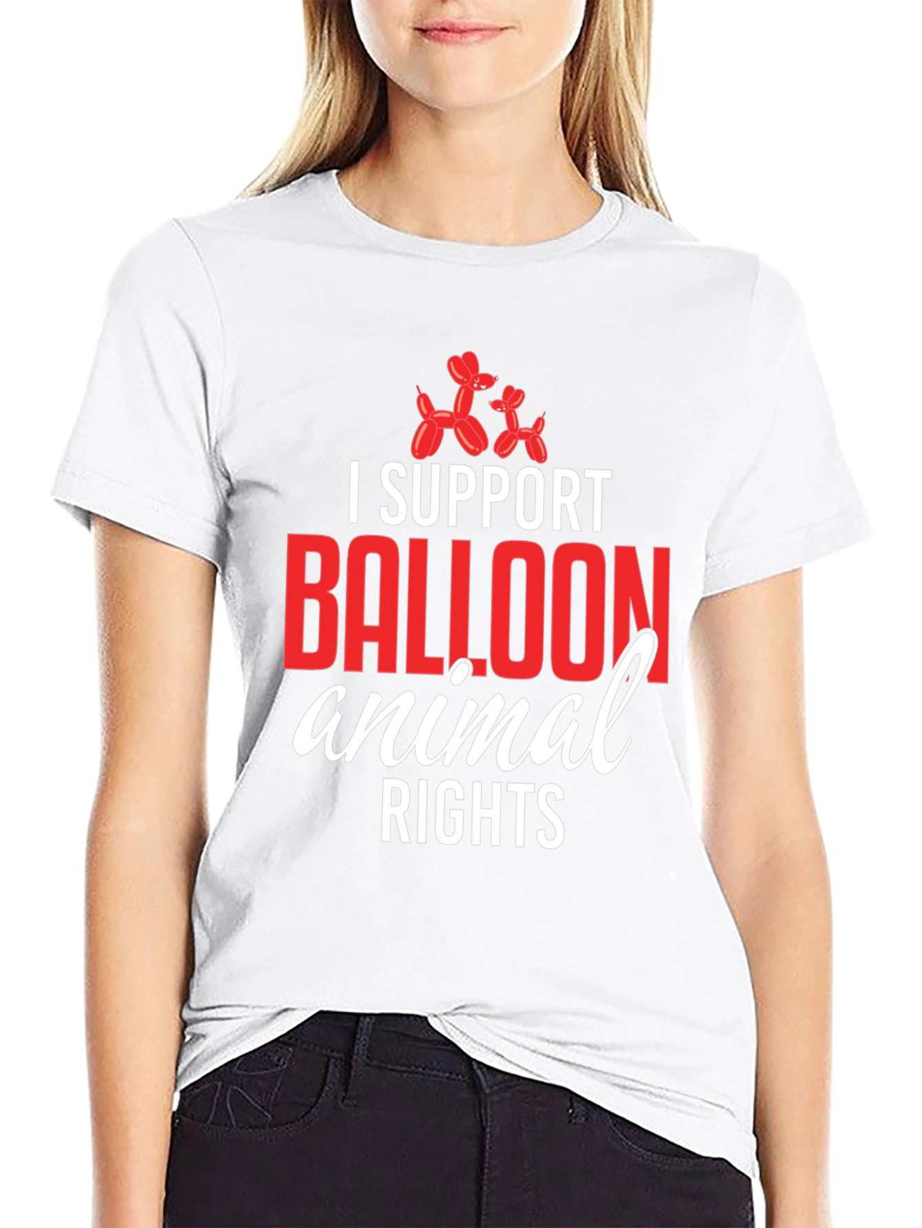 Black I Support Balloon Animal Rights T-Shirt view 9
