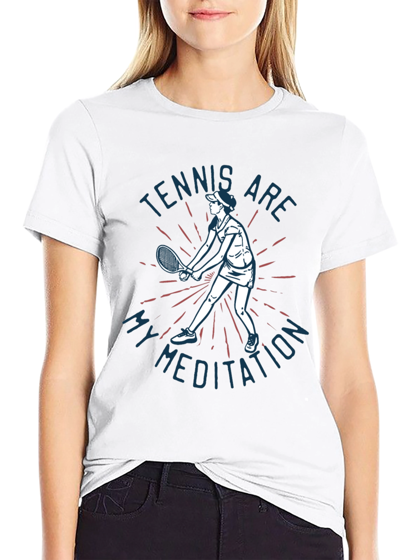 Black Tennis Meditation Graphic Tee - Unisex view 9